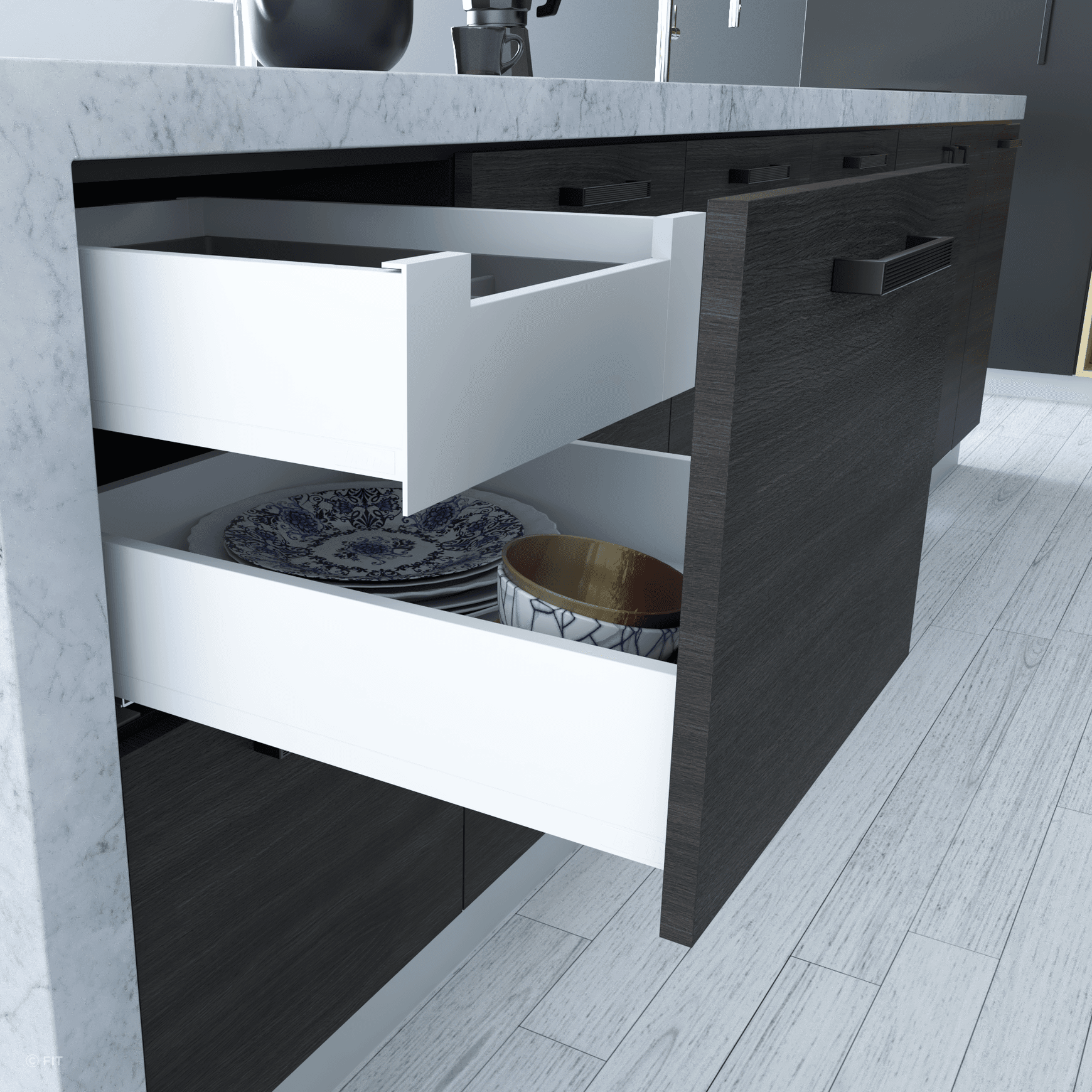 ALUNAN T Slimwall Soft Close Drawer System