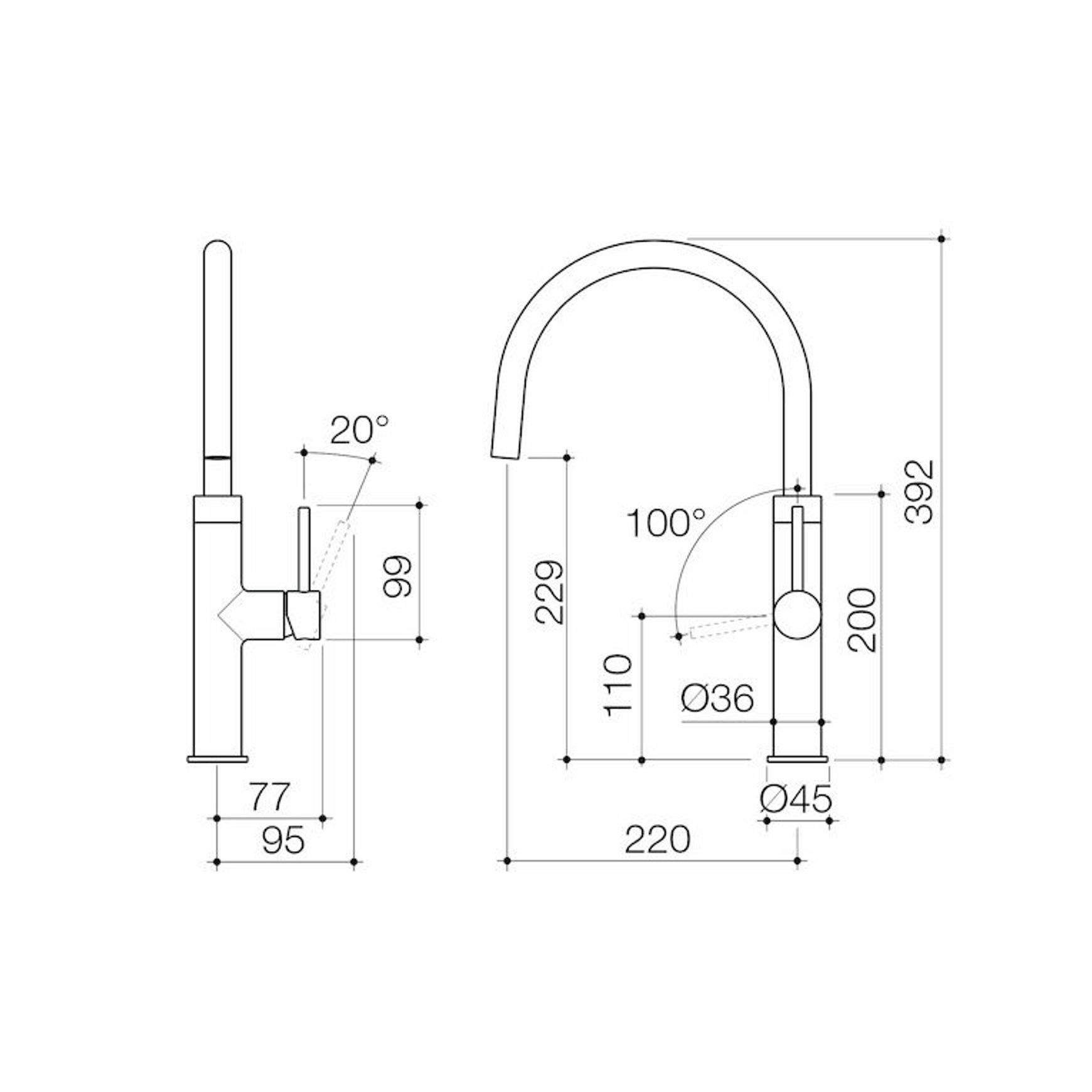 Liano II Sink Mixer - All Pressure - Lead Free