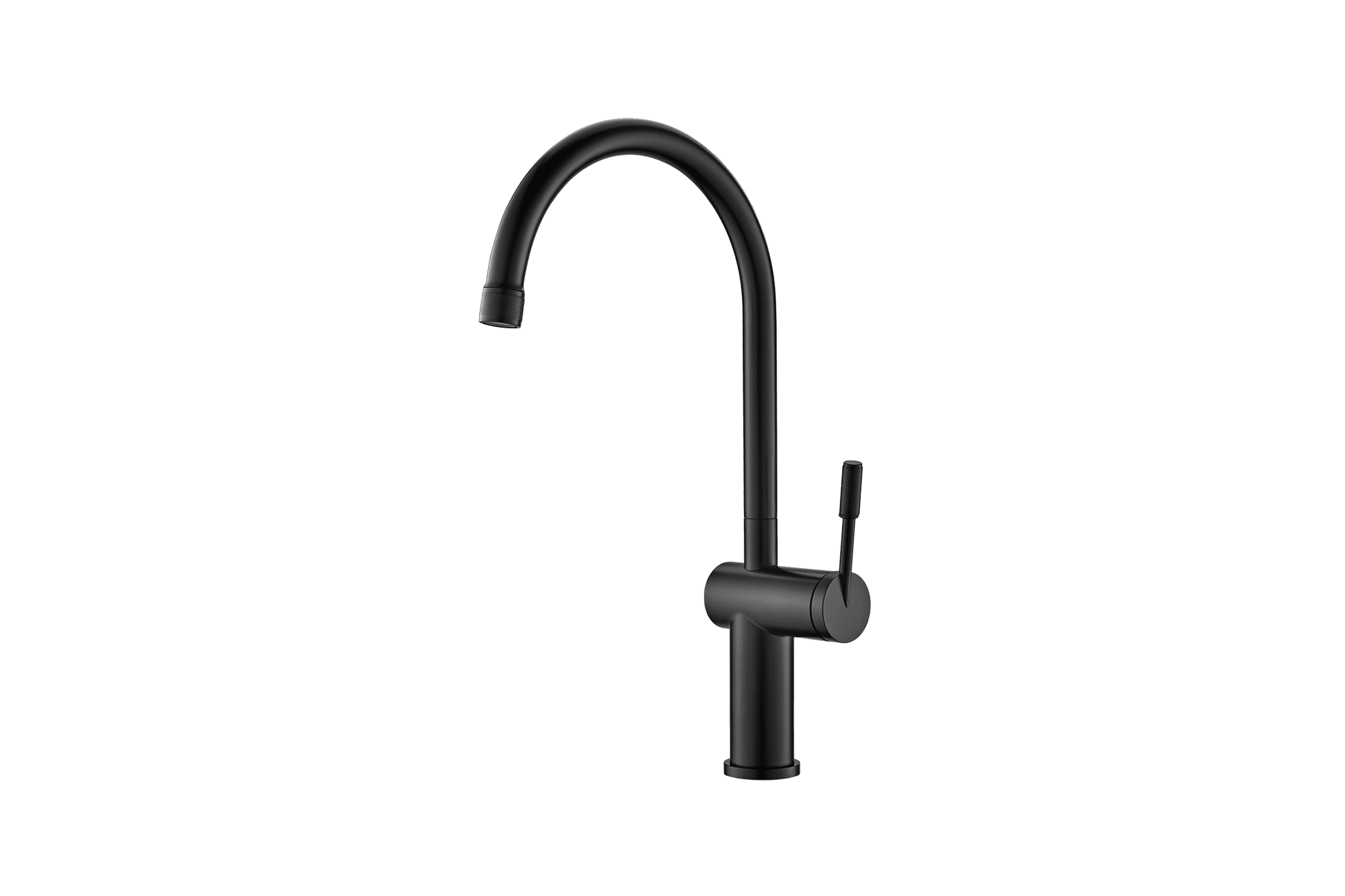 Rivet Gooseneck Kitchen Mixer Matte Black