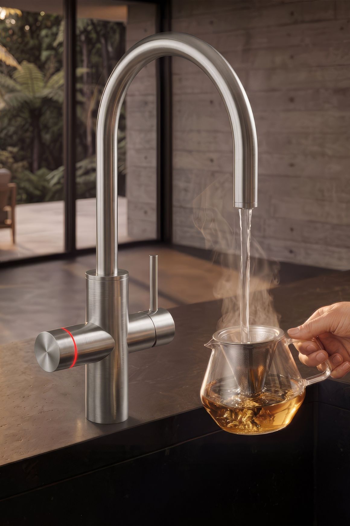 Oli Prism Multifunction Kitchen Mixer Round Spout Brush