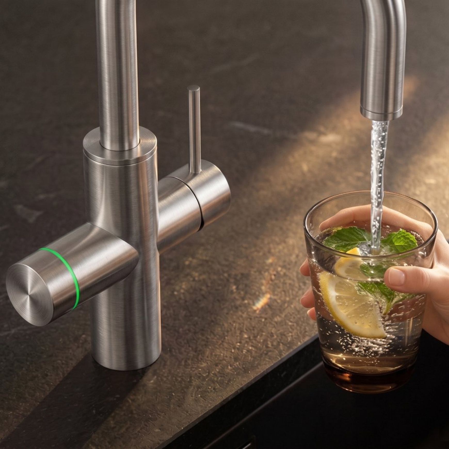 Oli Prism Multifunction Kitchen Mixer Round Spout Brush