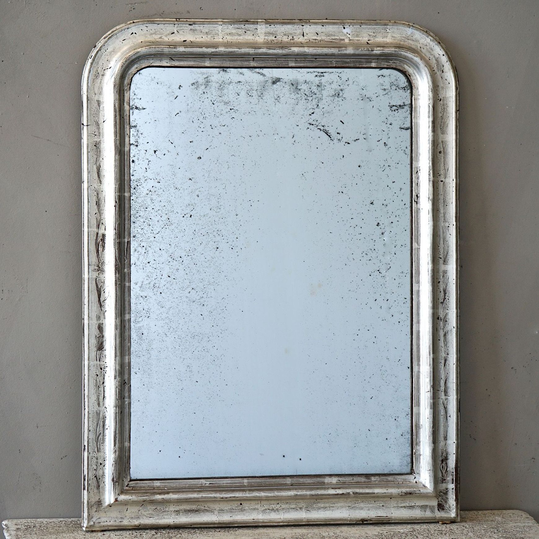 Antique French Louis Philippe Silvered Mirror