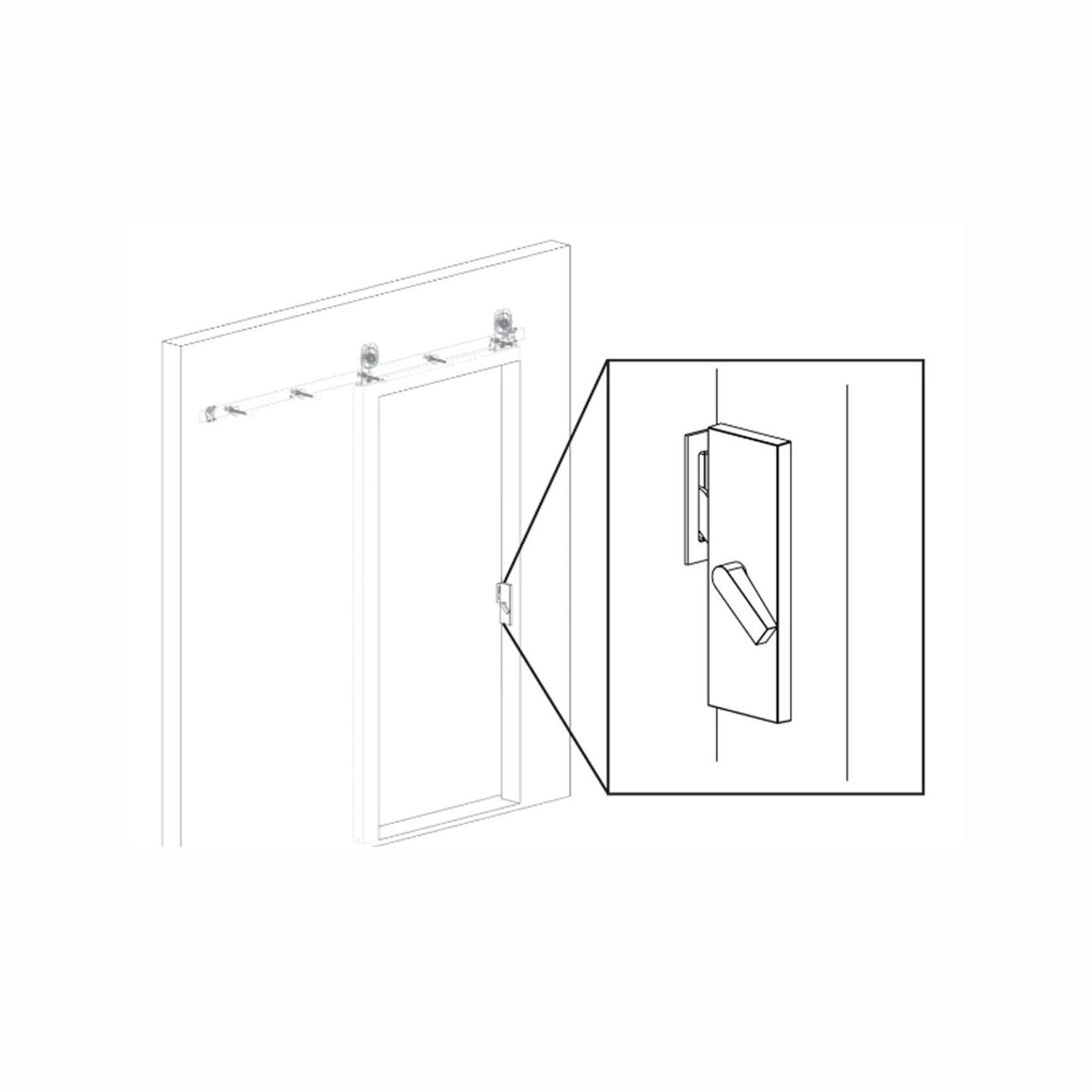 Emtek Rectangular Barn Door Privacy Lock with Strike