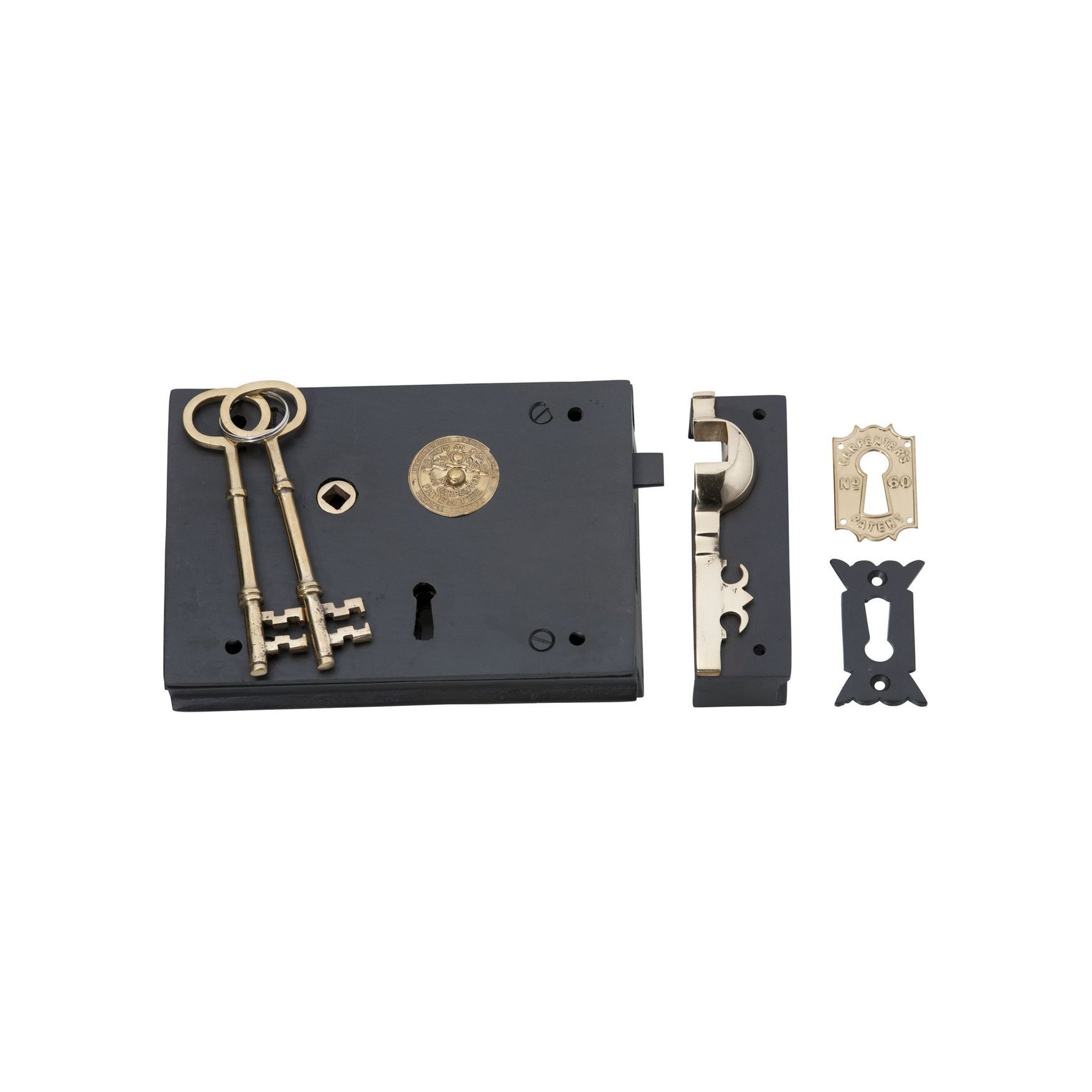 Tradco Ornate Rim Lock Matt Black