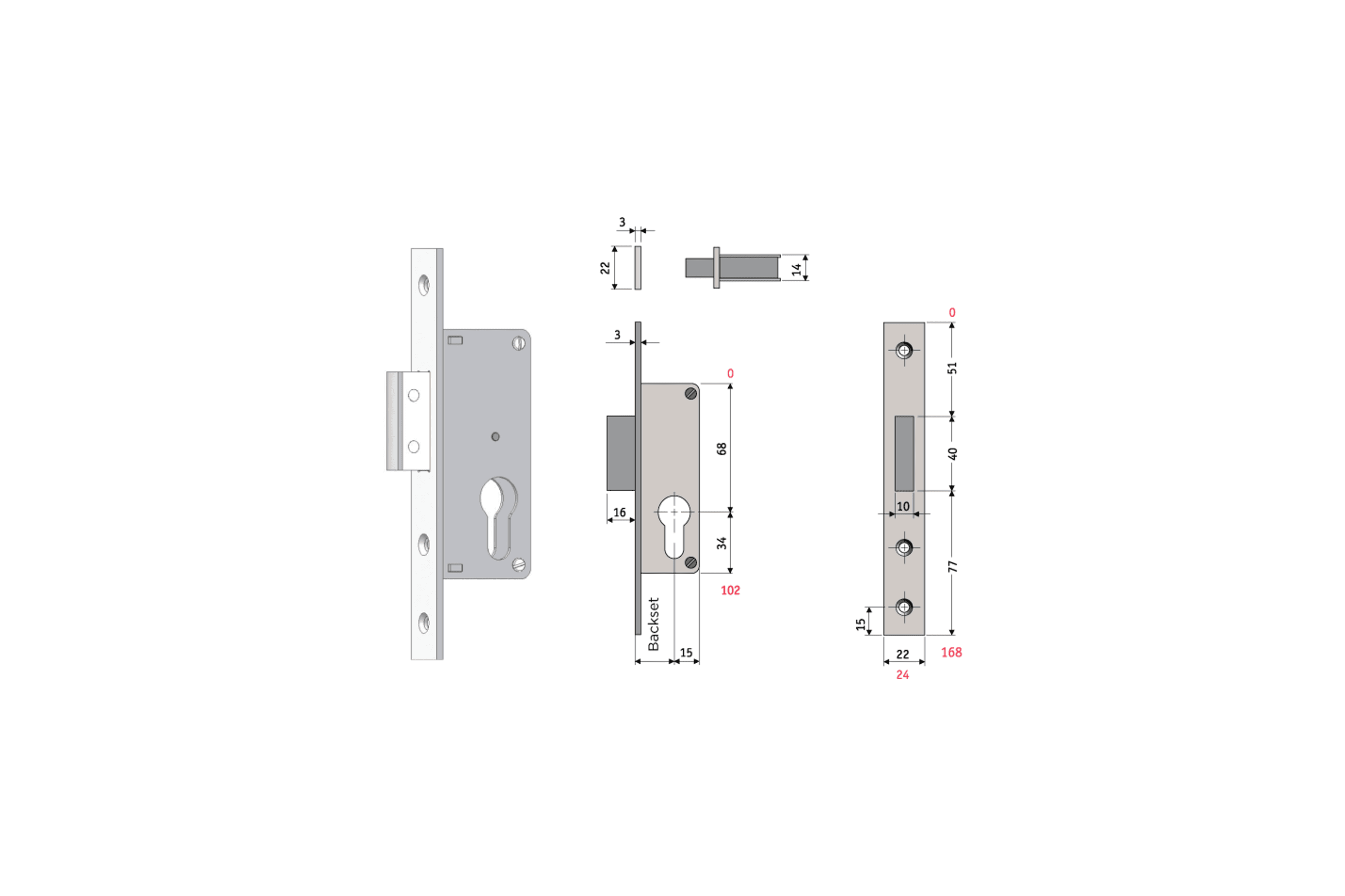 Euro Mortice Deadlock S721