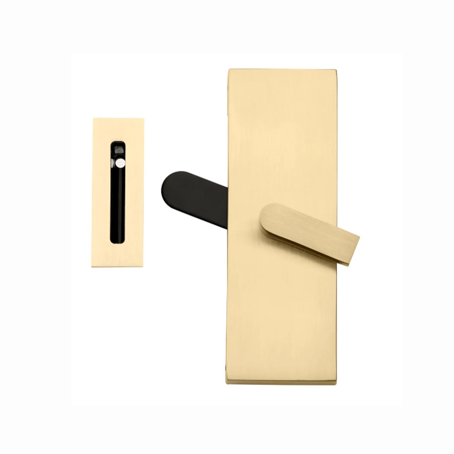 Emtek Rectangular Barn Door Privacy Lock with Strike