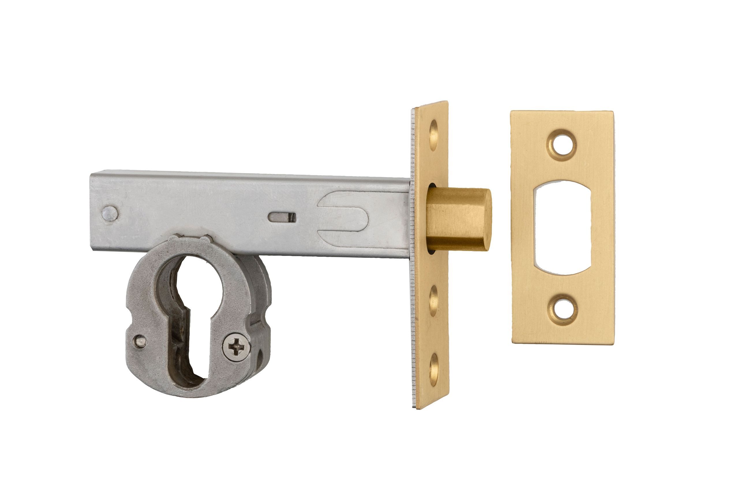Euro Mortice Deadbolt - 60mm Backset | Brushed Brass