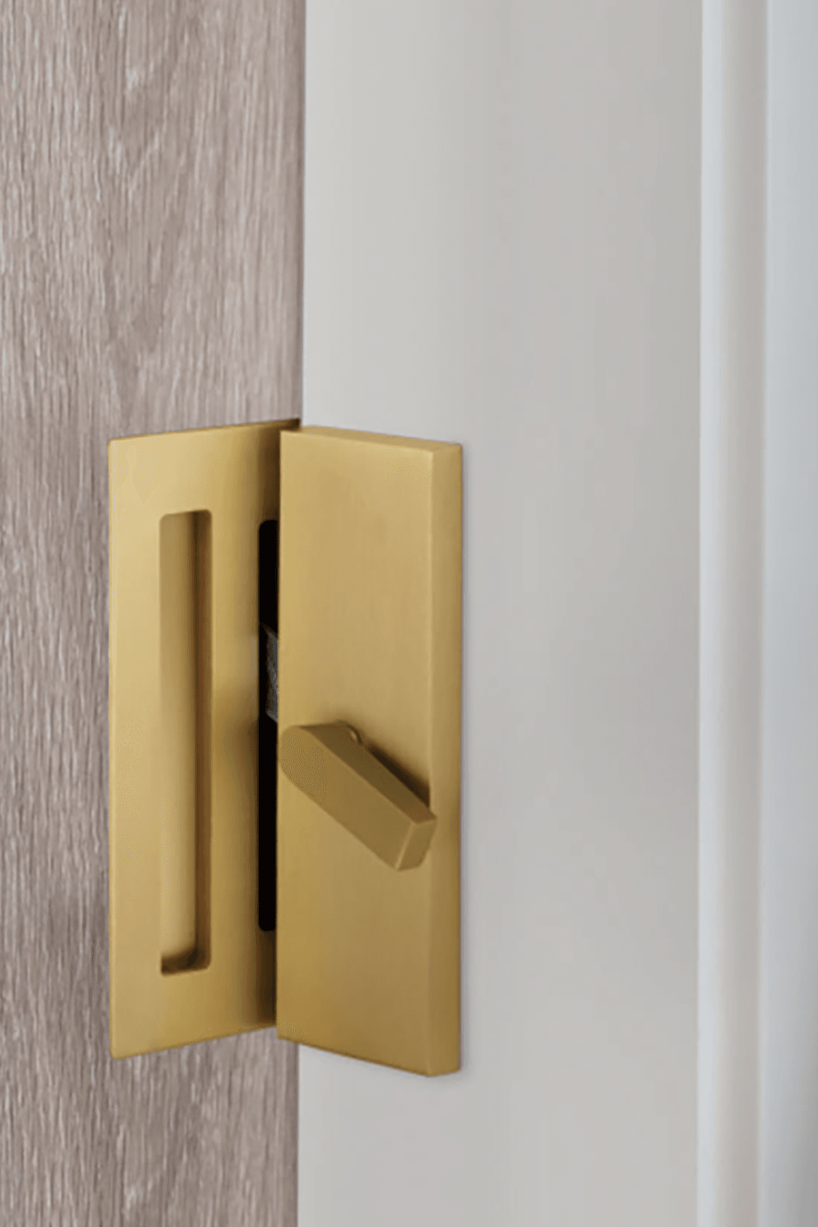 Emtek Rectangular Barn Door Privacy Lock with Strike