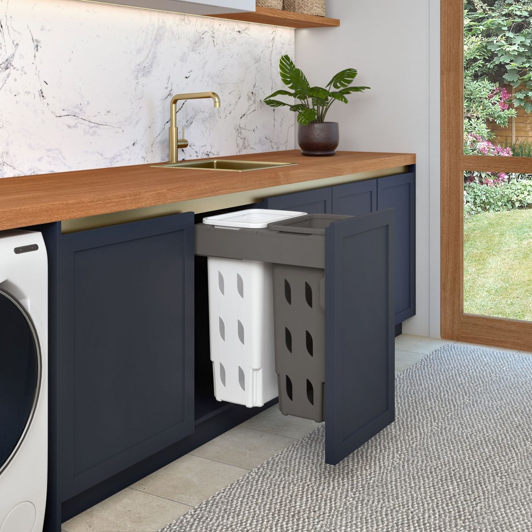 Concelo 2 x 35L Laundry Hampers | Door Pull