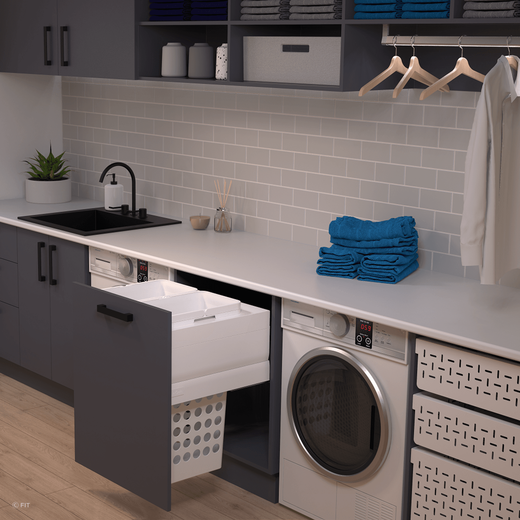 Tanova Designer Series Pull Out Laundry Units