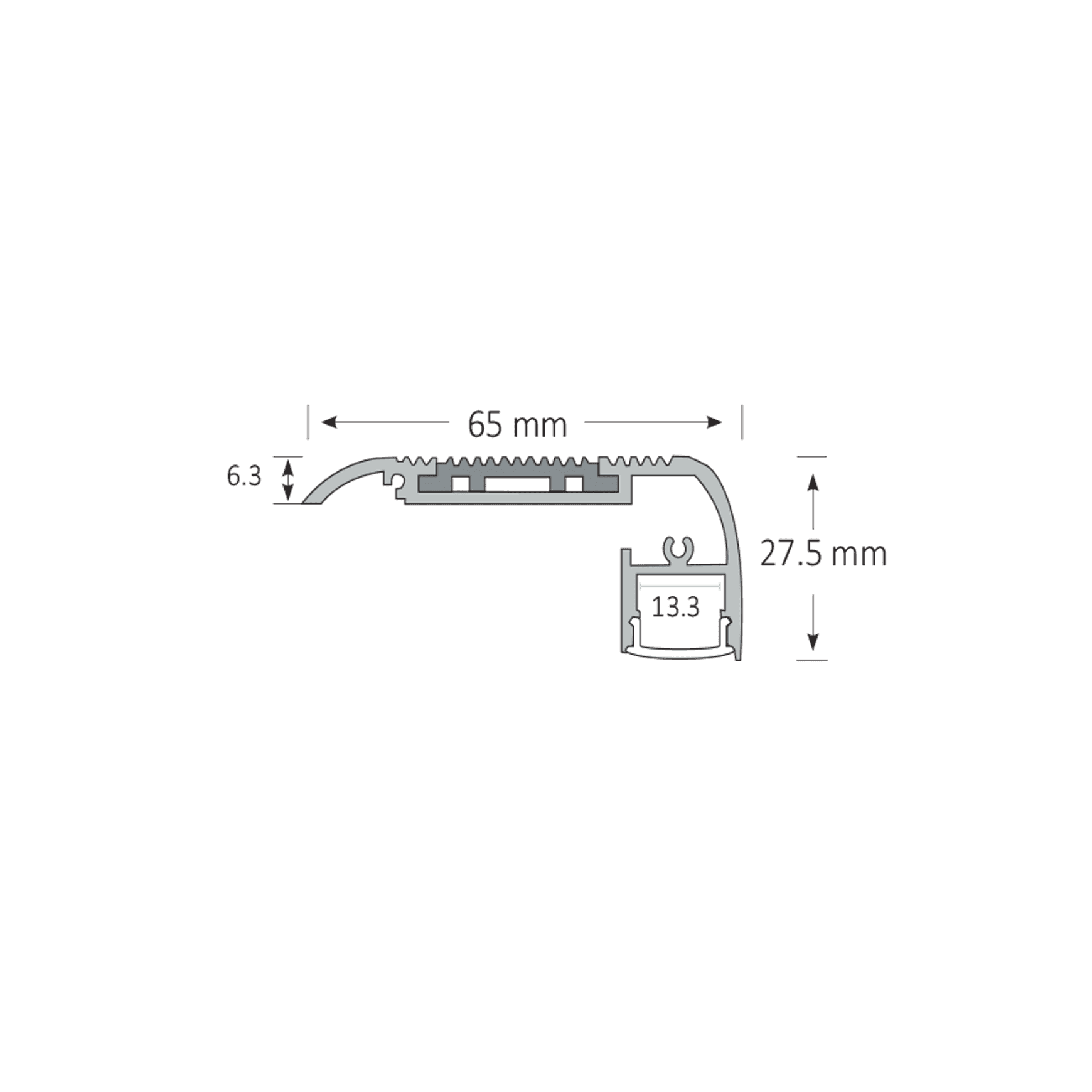 Stairnose Extrusion | Stair Nosing Profile Lighting dimensions