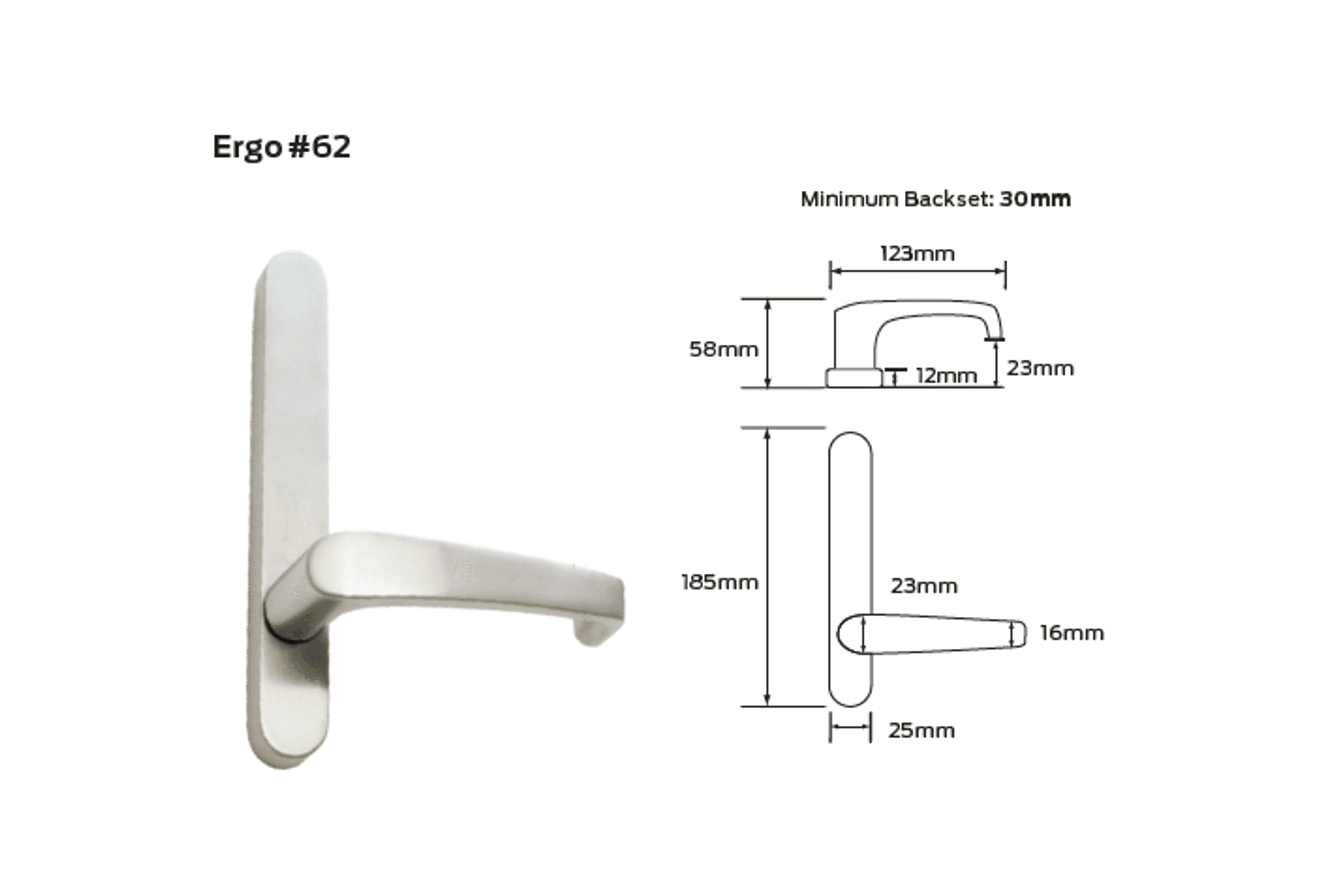 Legge 5400 Series Ergo (62) Door Furniture