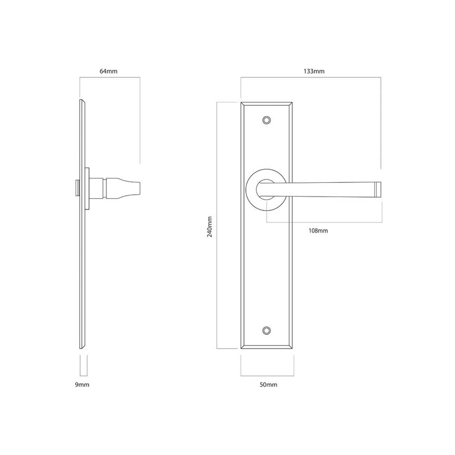 Iver Annecy Door Lever on Chamfered Backplate Latch Bronzed Brass Full Set 10788 - Customise to your needs
