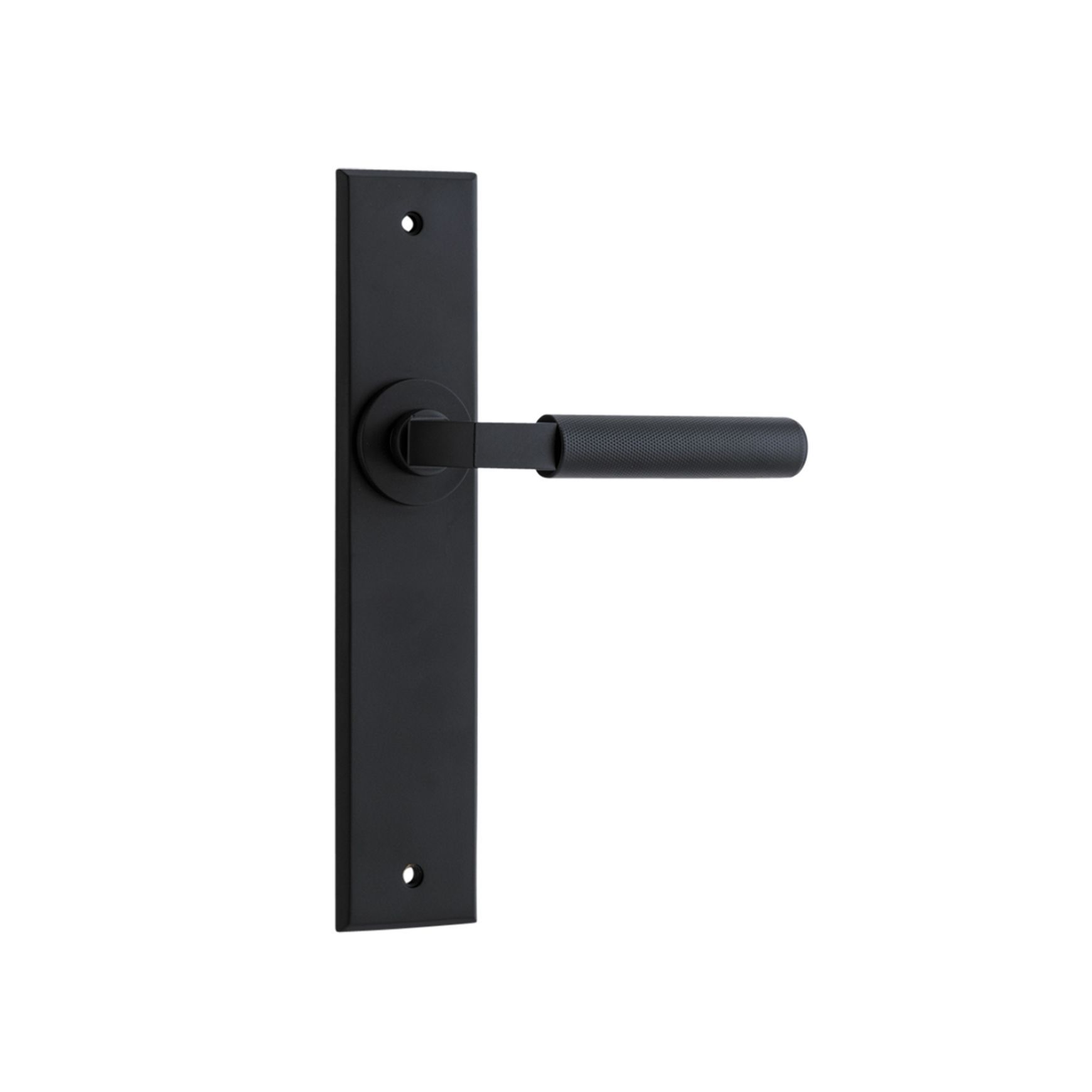 Iver Brunswick Door Lever on Chamfered Backplate