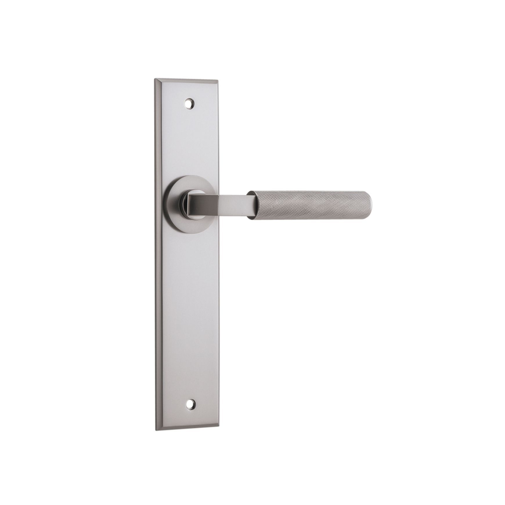 Iver Brunswick Door Lever on Chamfered Backplate