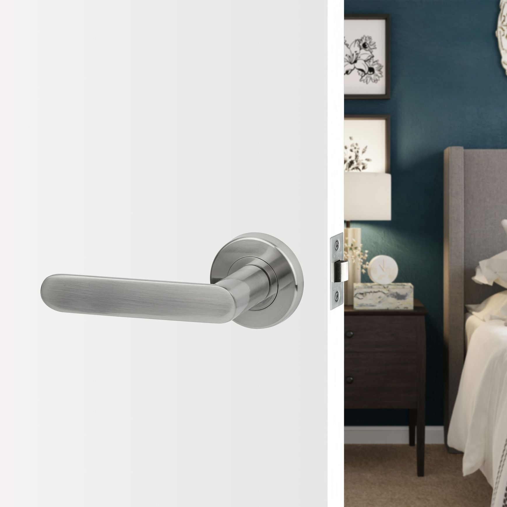 Cori Passage Lever Handle Satin Nickel