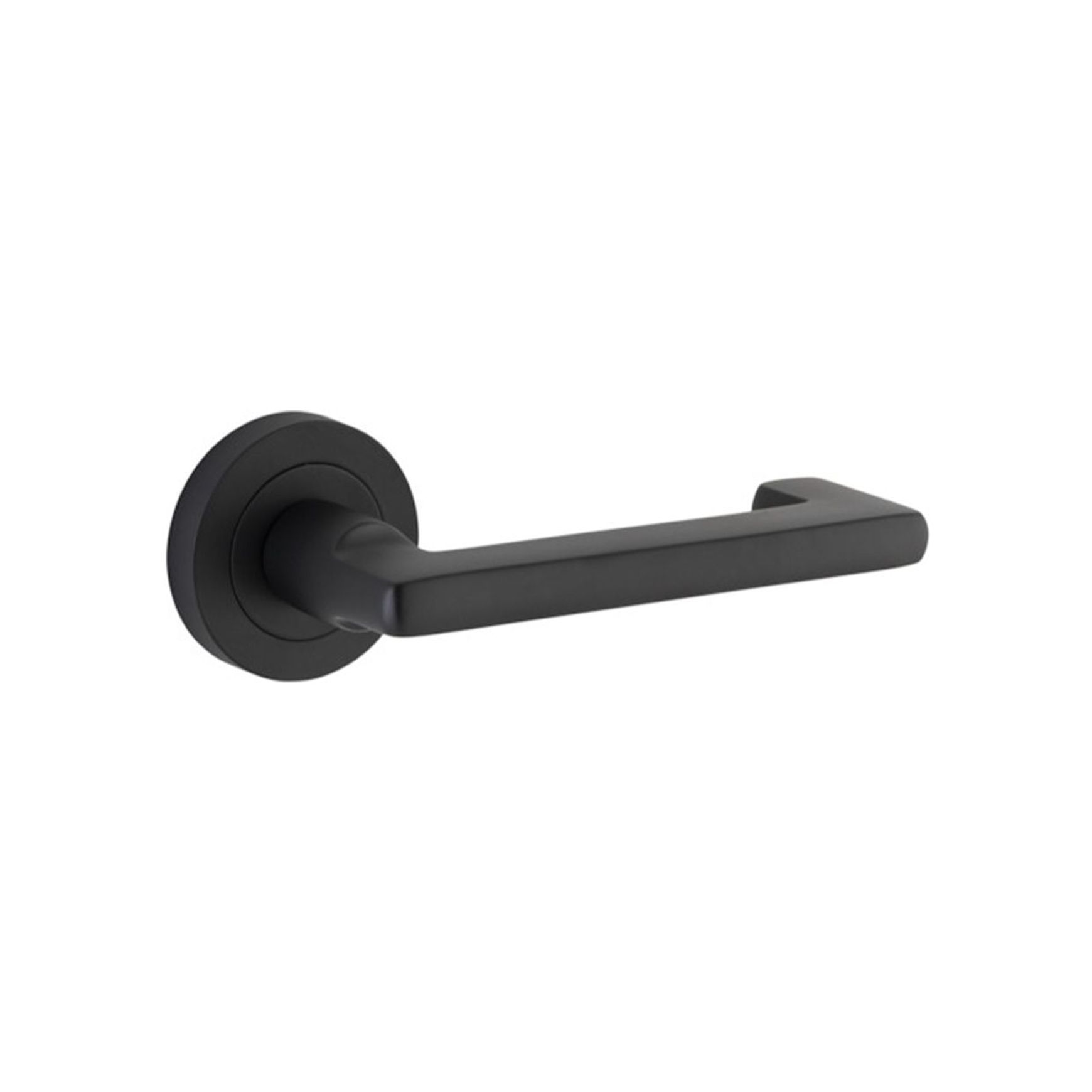 Iver Baltimore Return Door Lever Handle on Round Rose