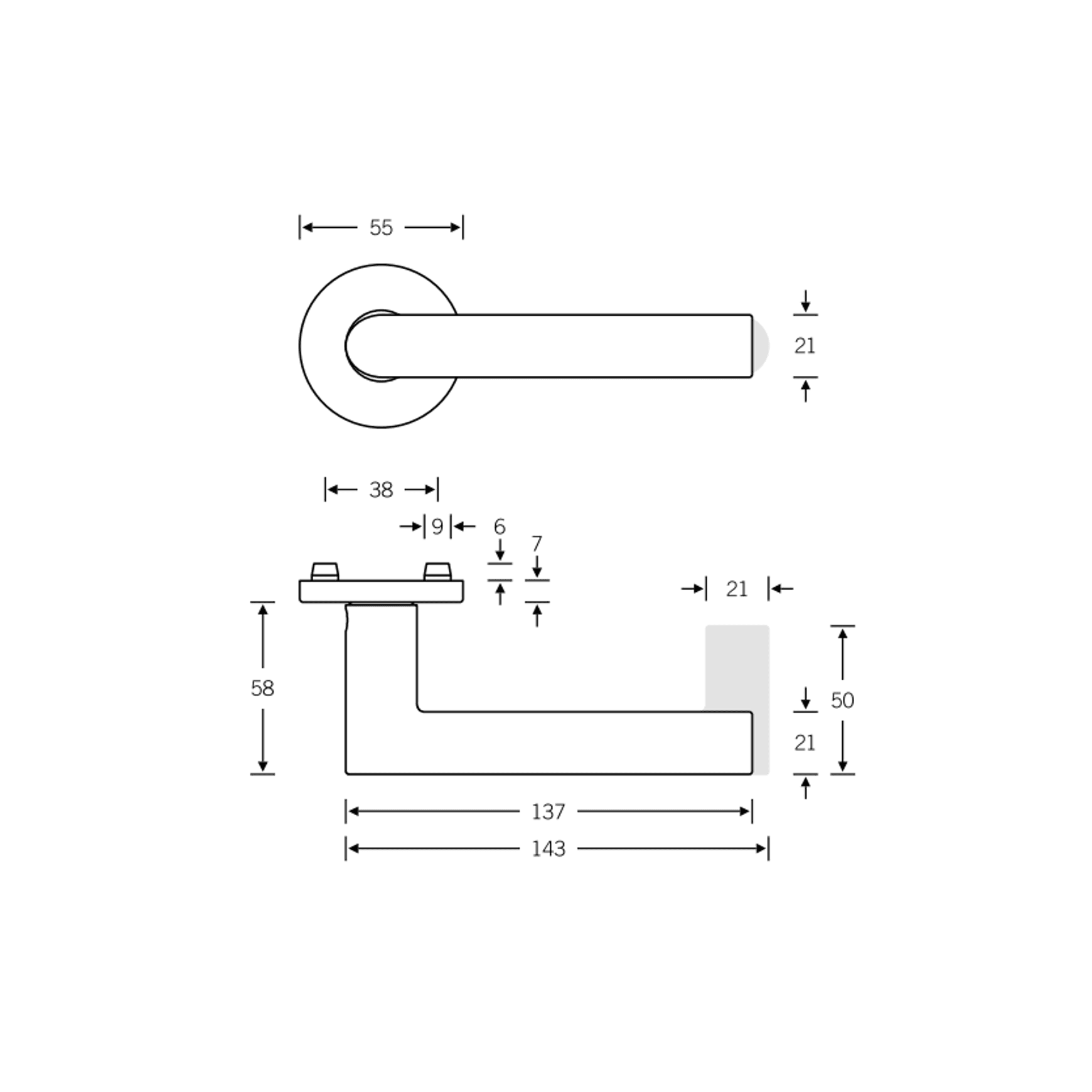 FSB 12 1076 Lever Handle