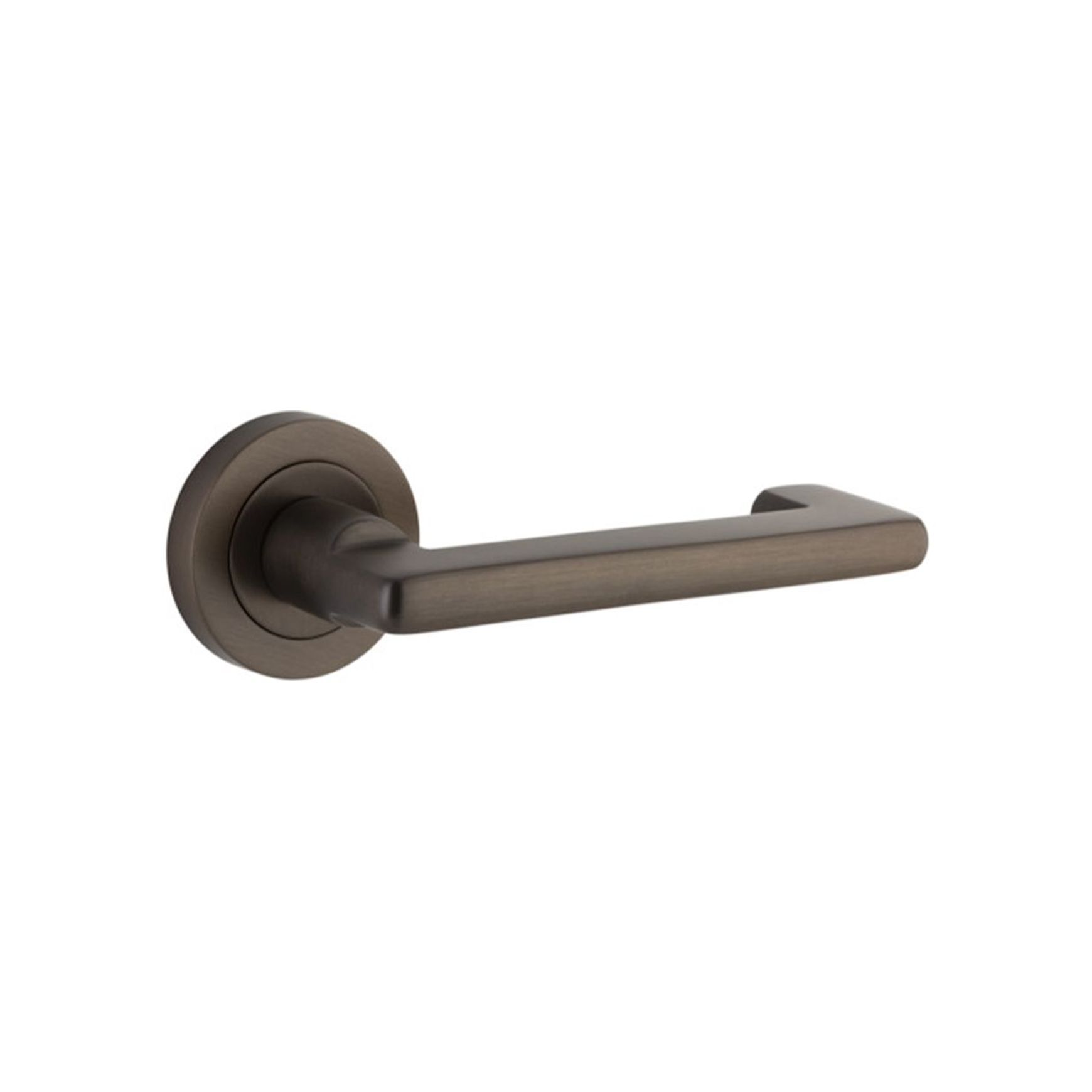 Iver Baltimore Return Door Lever Handle on Round Rose