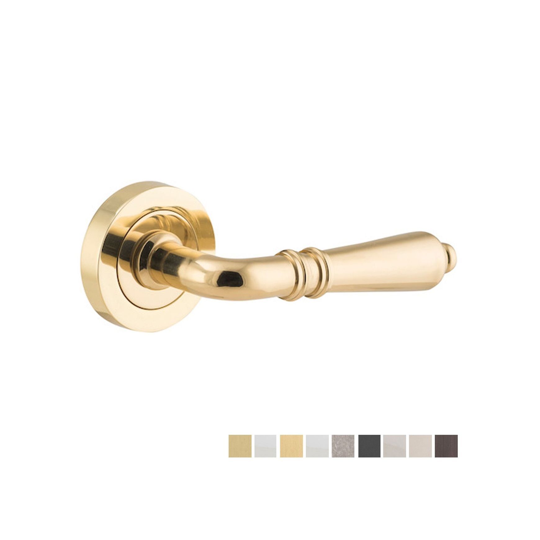 Iver Sarlat Door Lever Handle on Round Rose