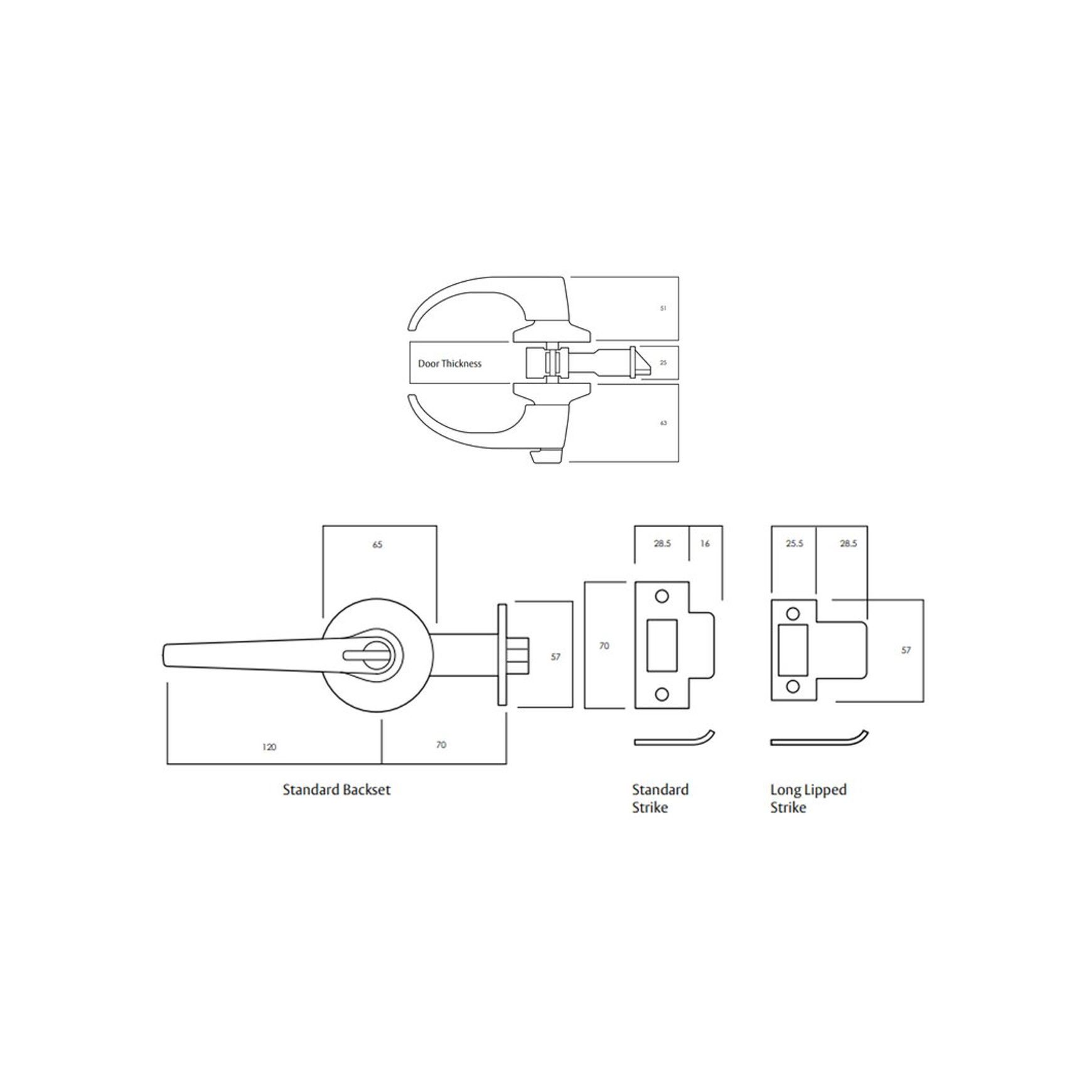 Lockwood 930 Series Entrance Lever Set Satin Chrome Fire Rated 930SC