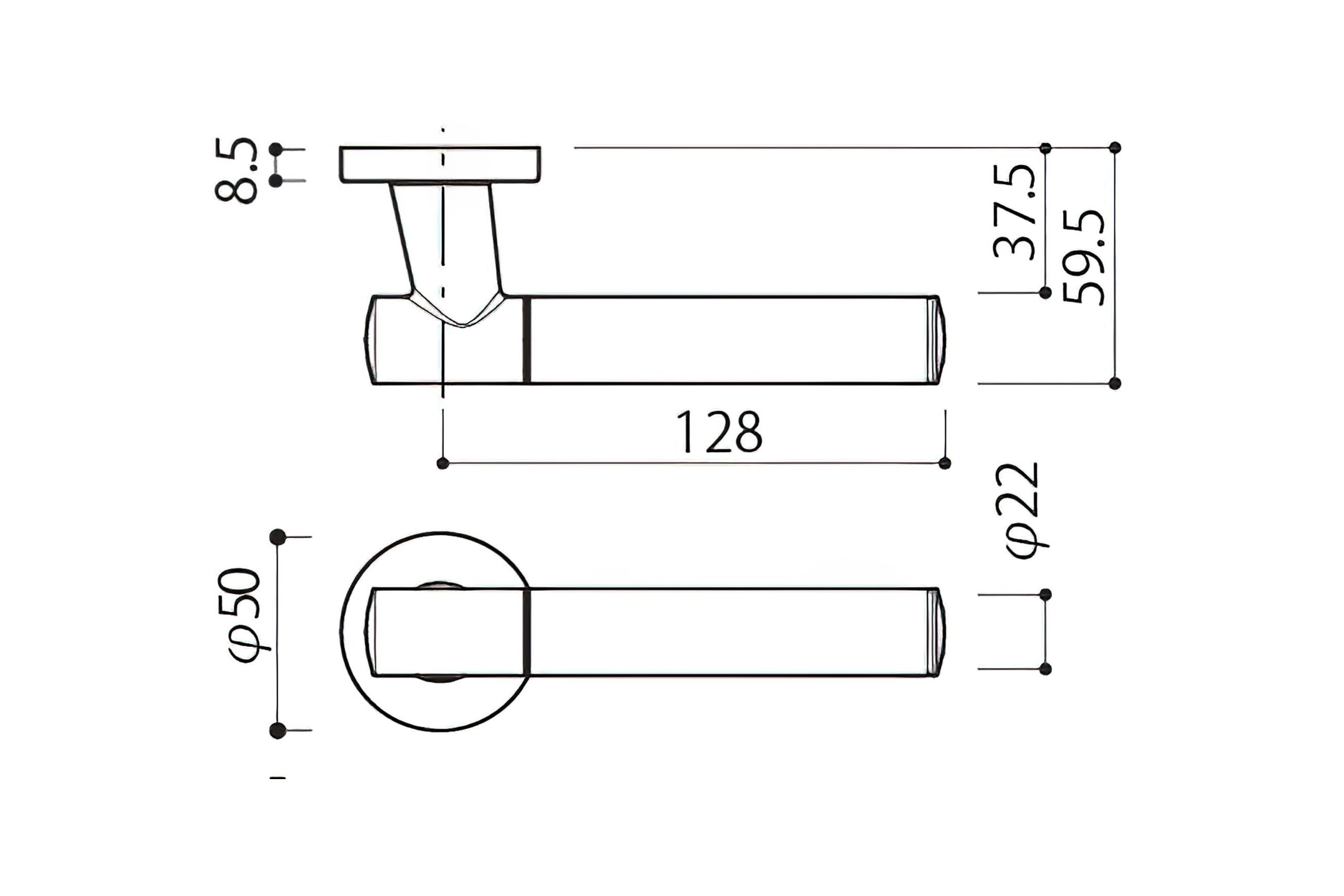 Kawajun Solid Brass and Triune Etched Door Leverset TCC
