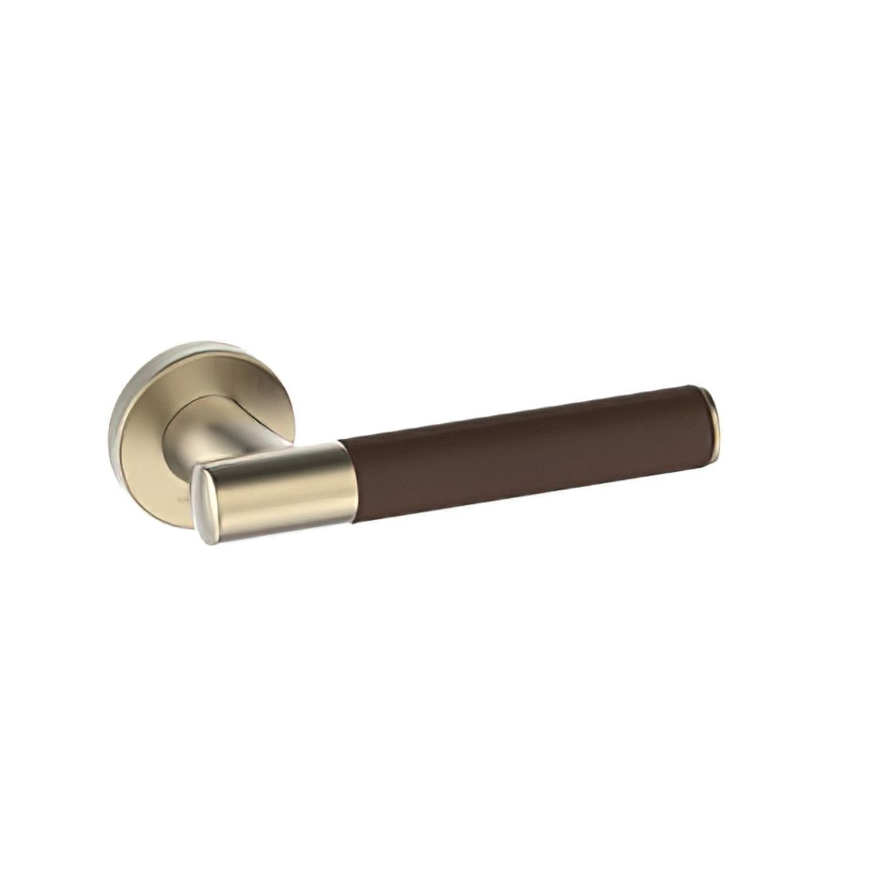 Kawajun Solid Brass and Leather Door Leverset TCC