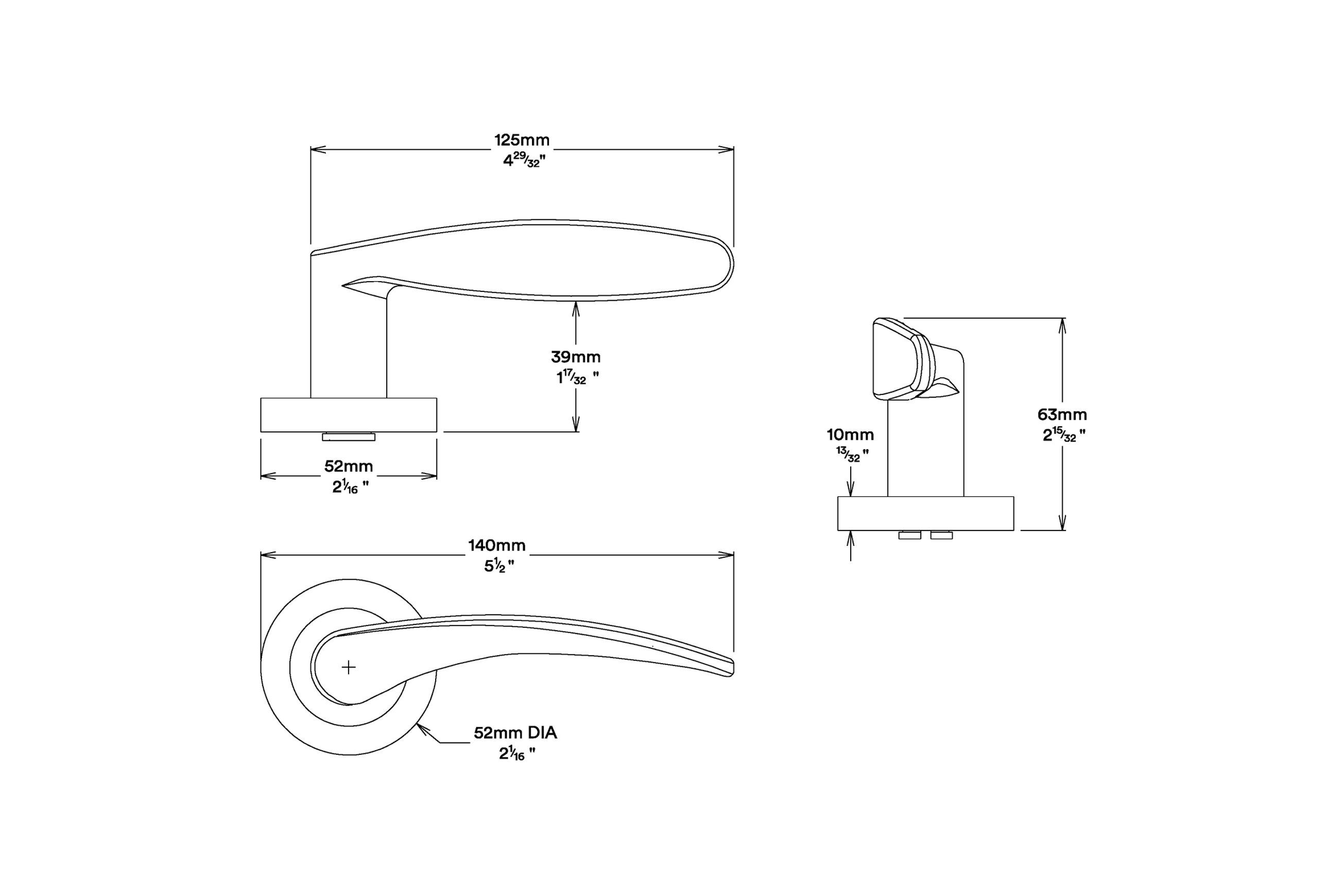 Iver Oxford Door Lever Handle on Round Rose