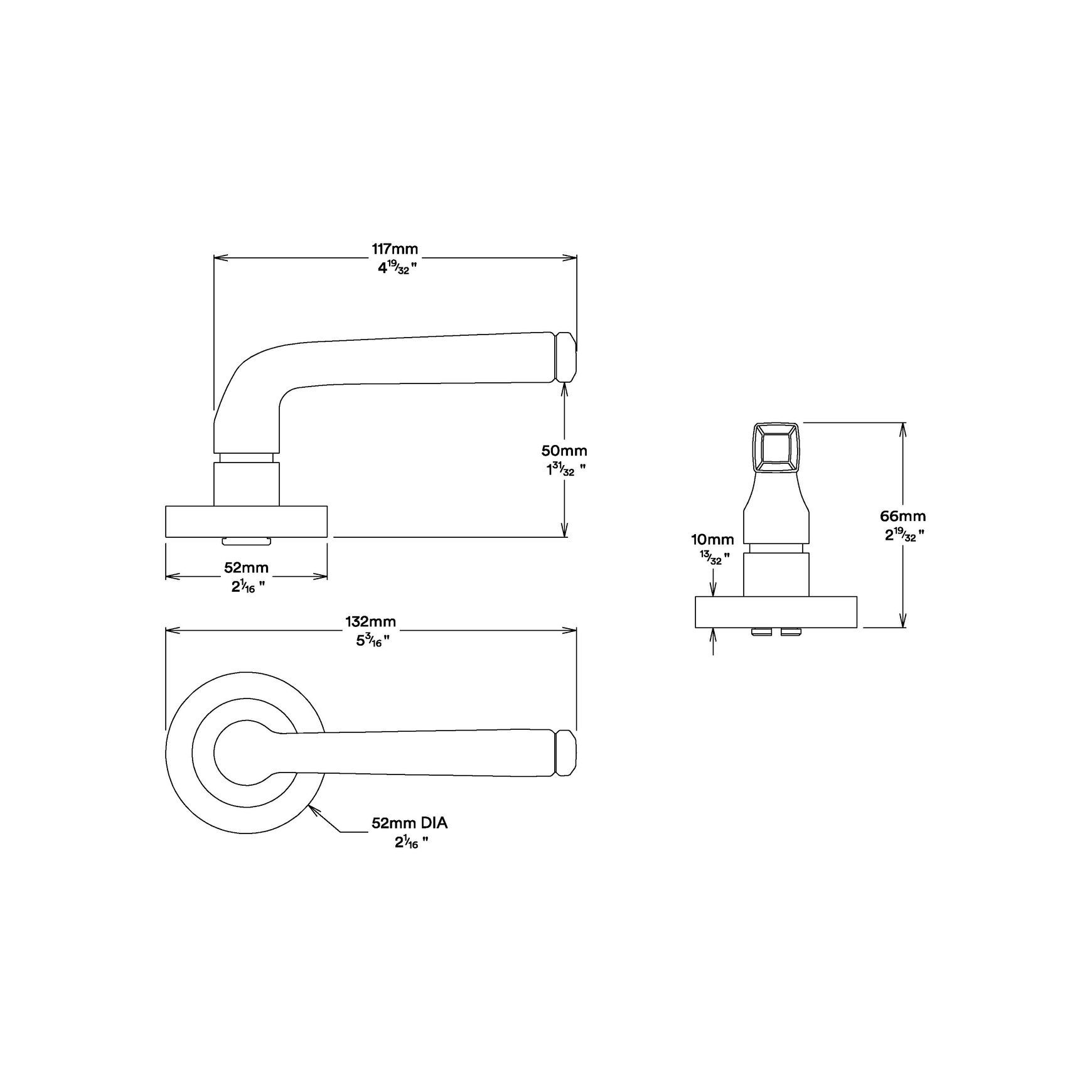 Iver Annecy Door Lever Handle on Round Rose