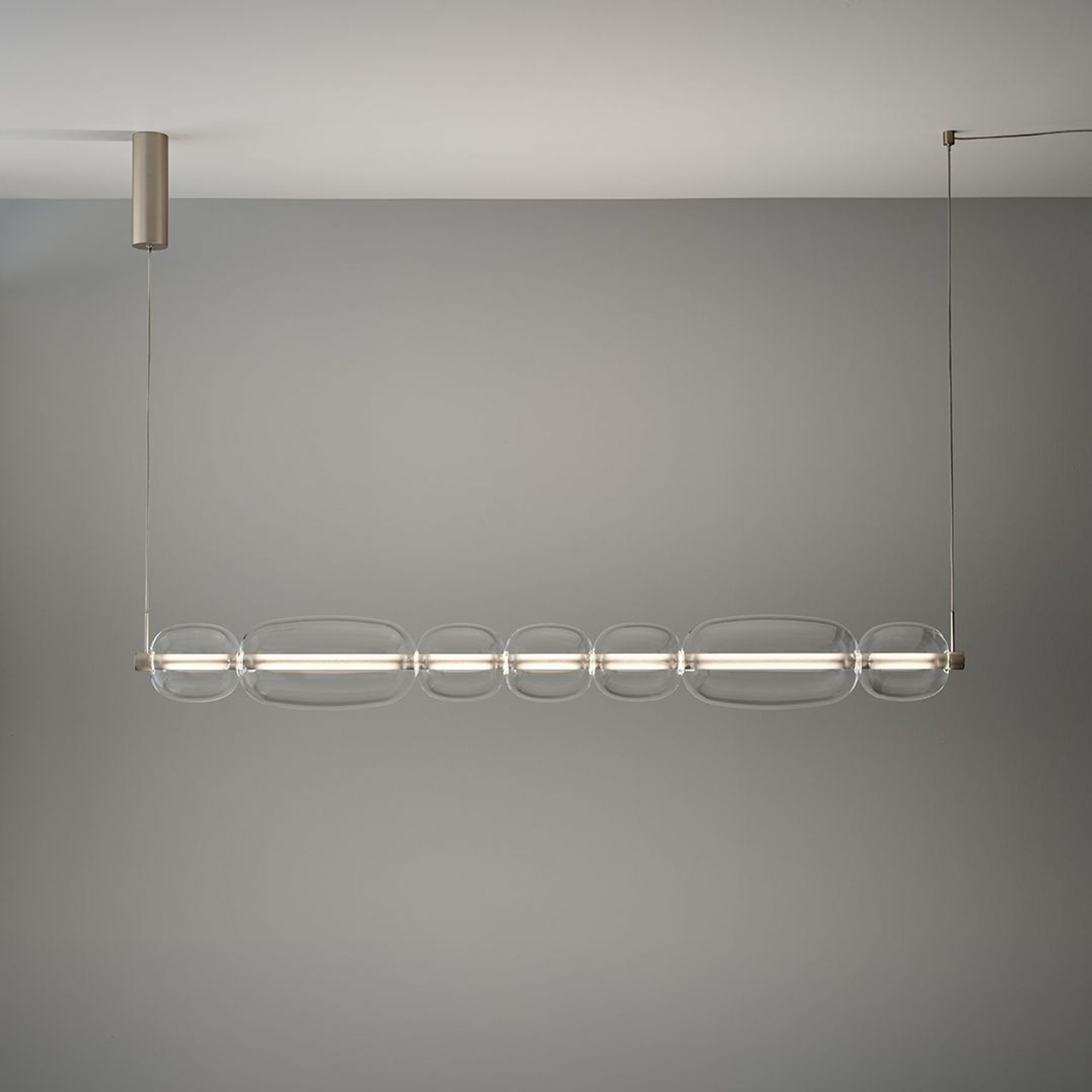 Insider LED Linear Glass Pendant in Nickel