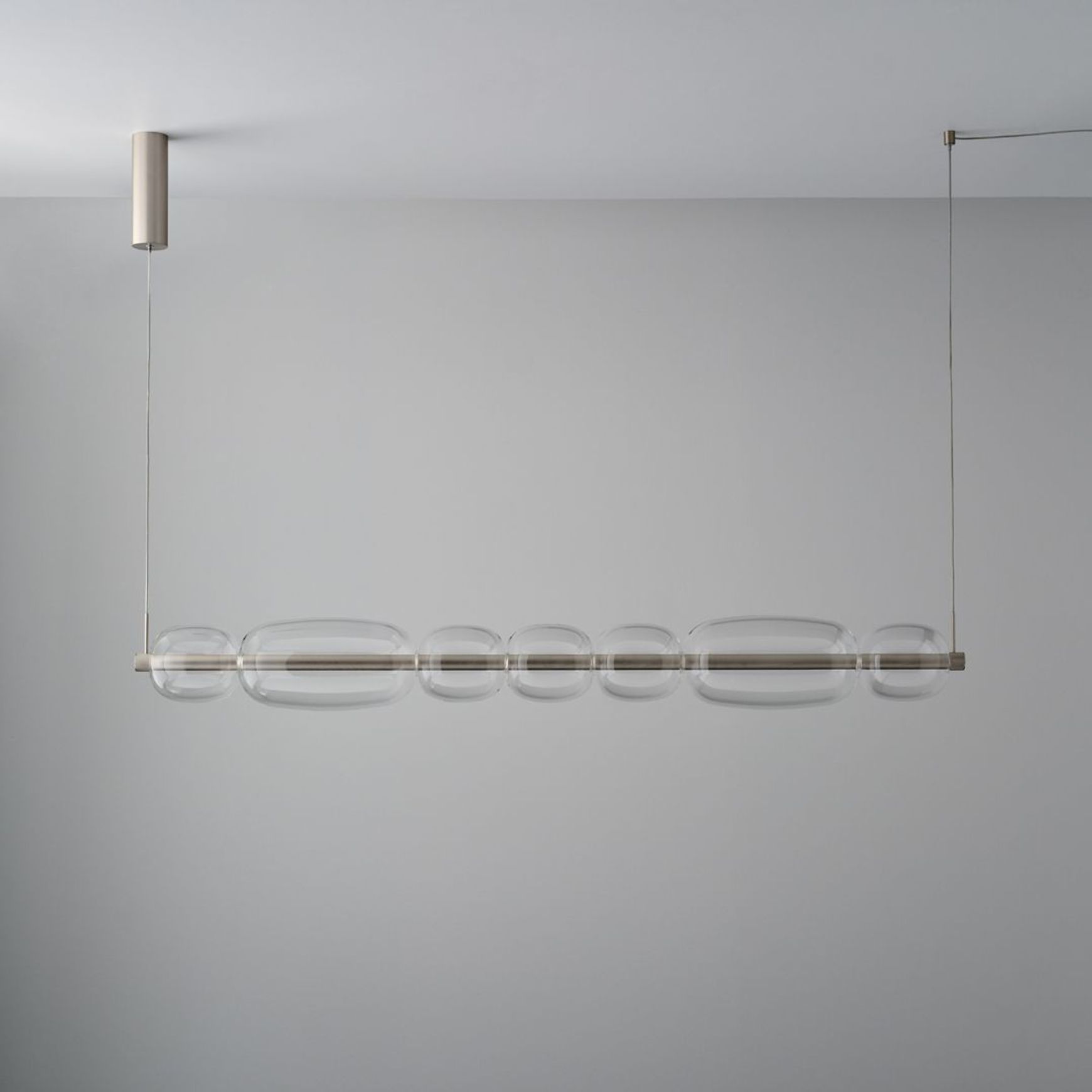 Insider LED Linear Glass Pendant in Nickel