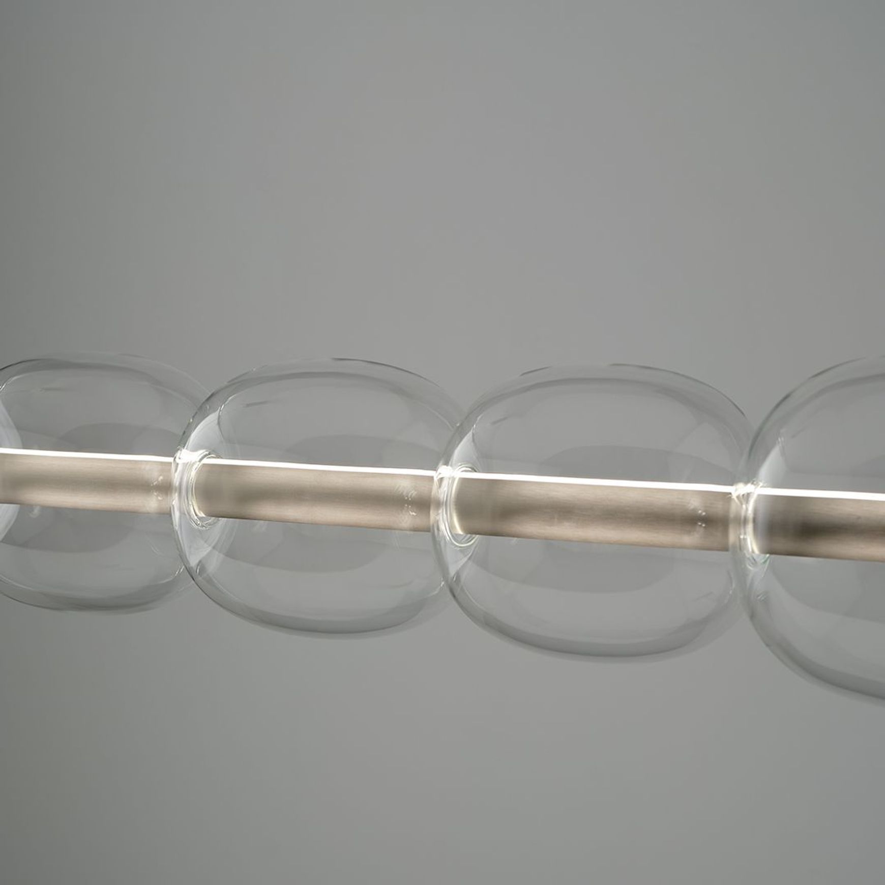 Insider LED Linear Glass Pendant in Nickel