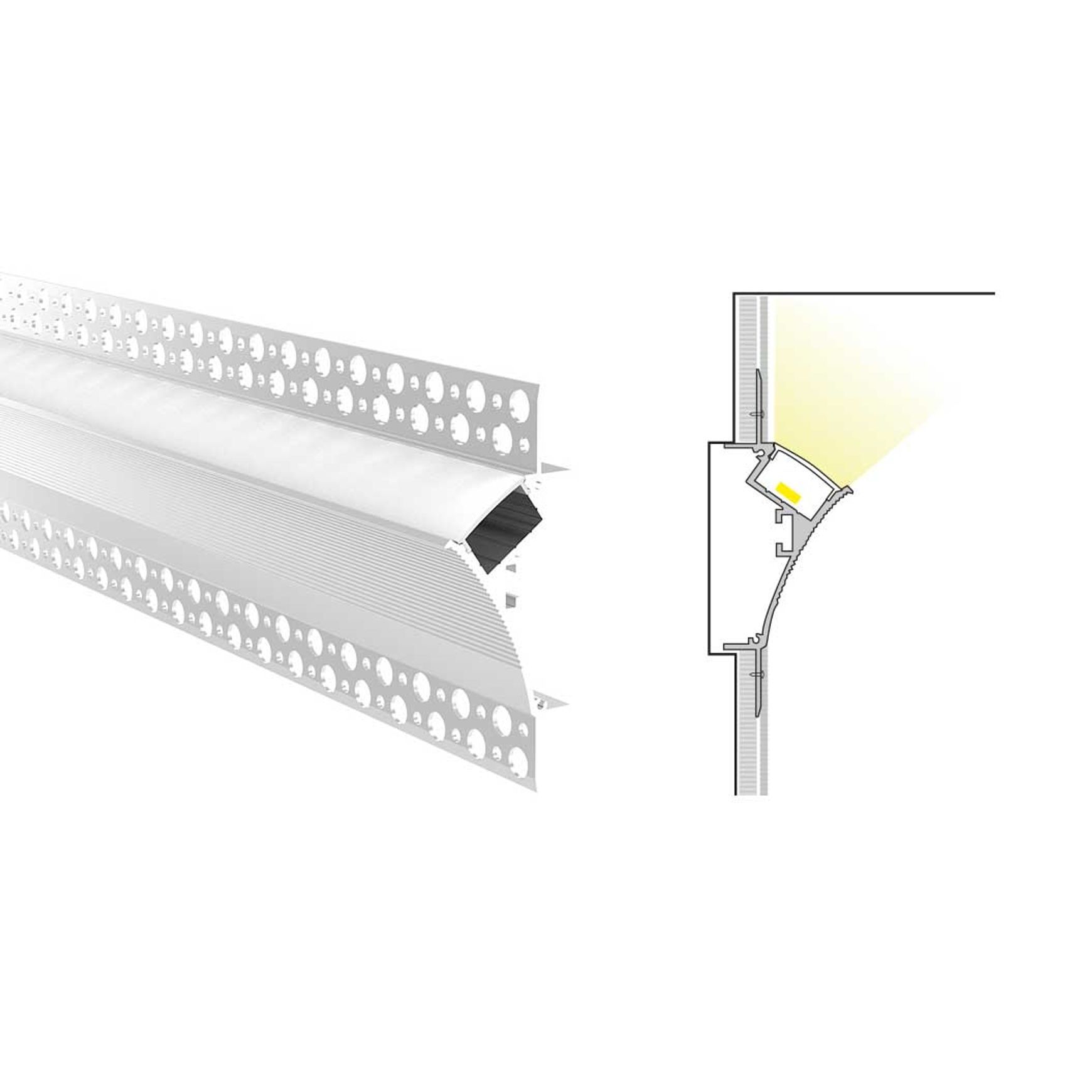 TL017 Plaster In LED Cornice Profile Trimless