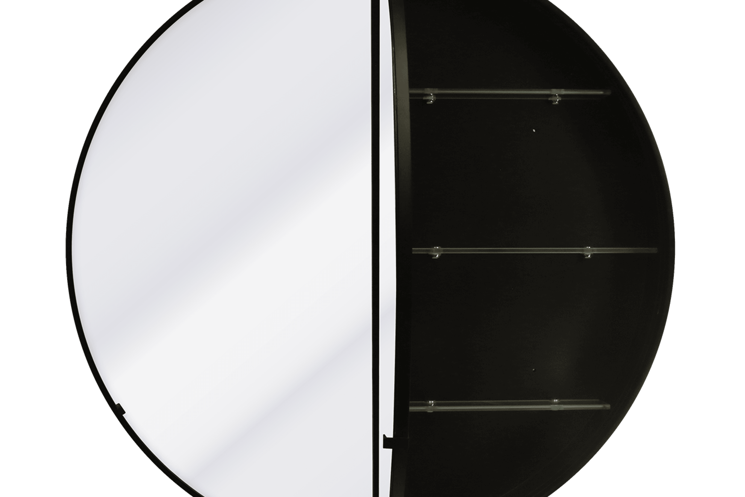 Kzoao 900mm Round Black Mirror Cabinet