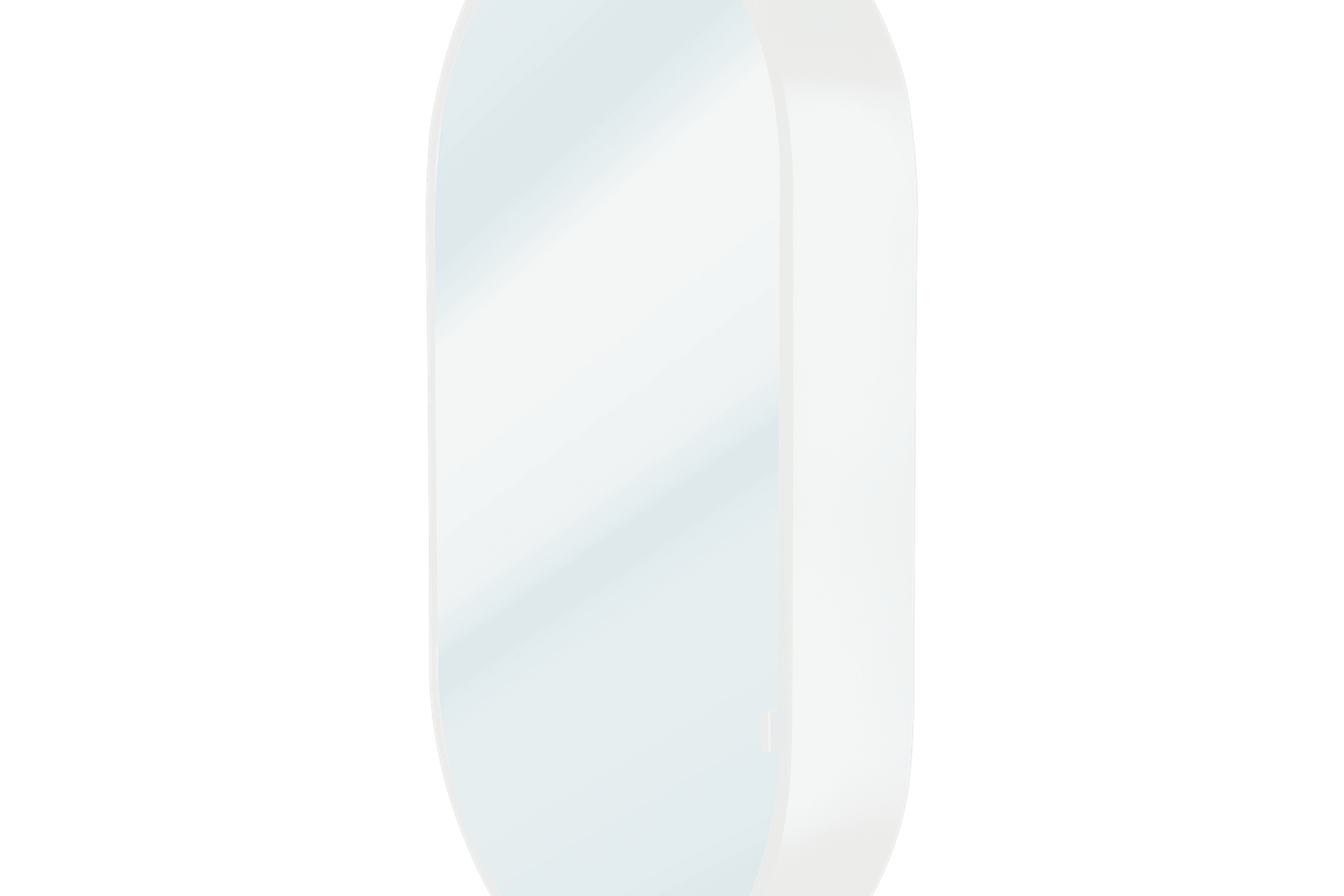Kzoao 500mm Oval White Mirror Cabinet
