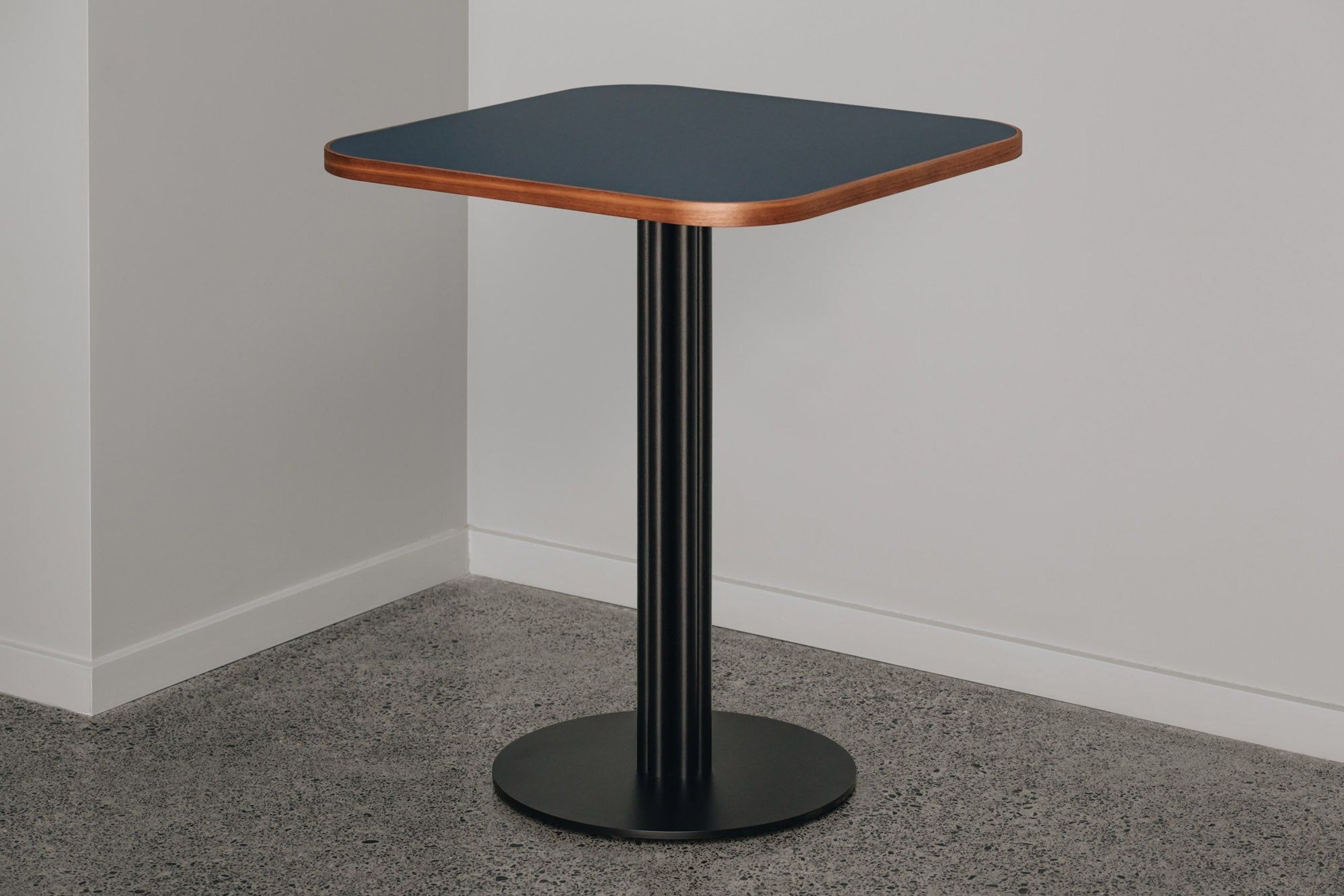 Square Timber Edged Laminate Top With Rounded Corners