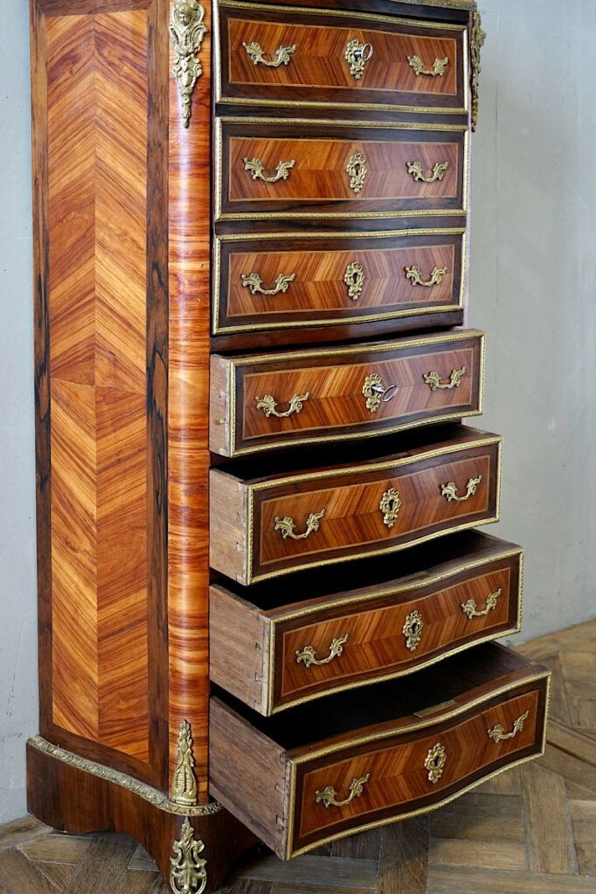 French Regence Marquetry Secretaire
