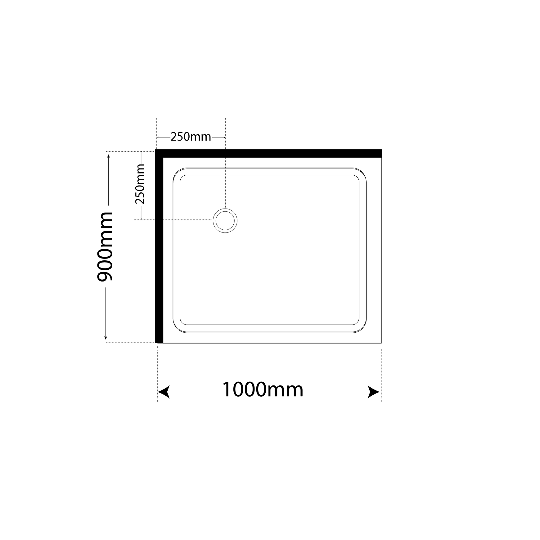 Adjustable Frameless Pivot Square 1000×900