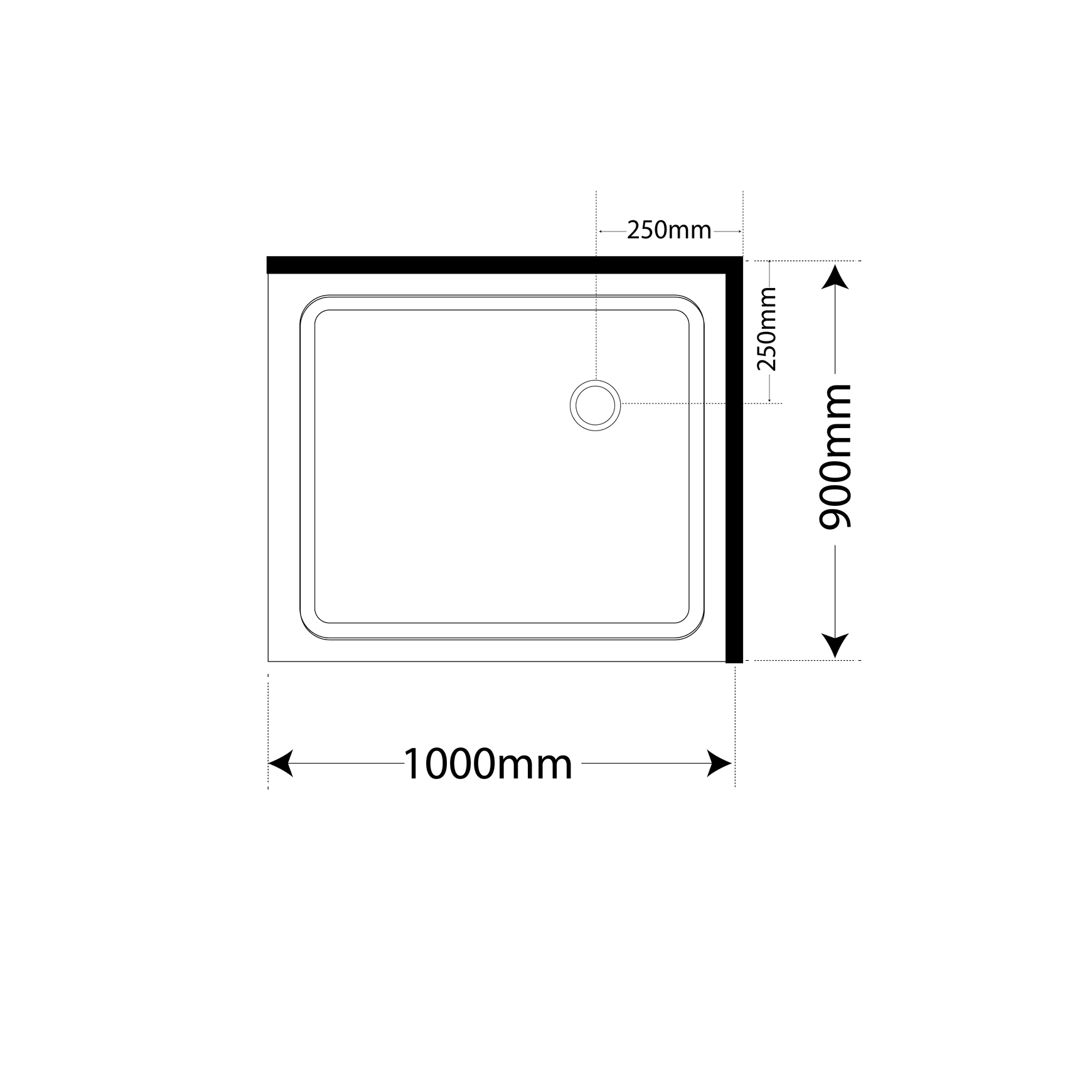 Adjustable Frameless Pivot Square 1000×900
