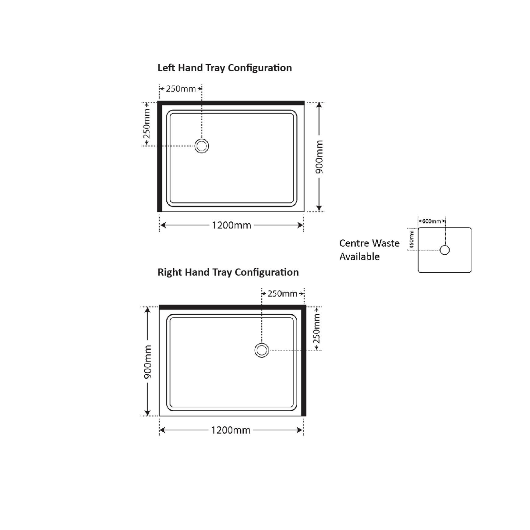 Premier Frameless 2 Sided Sliding Door Shower 1200×900