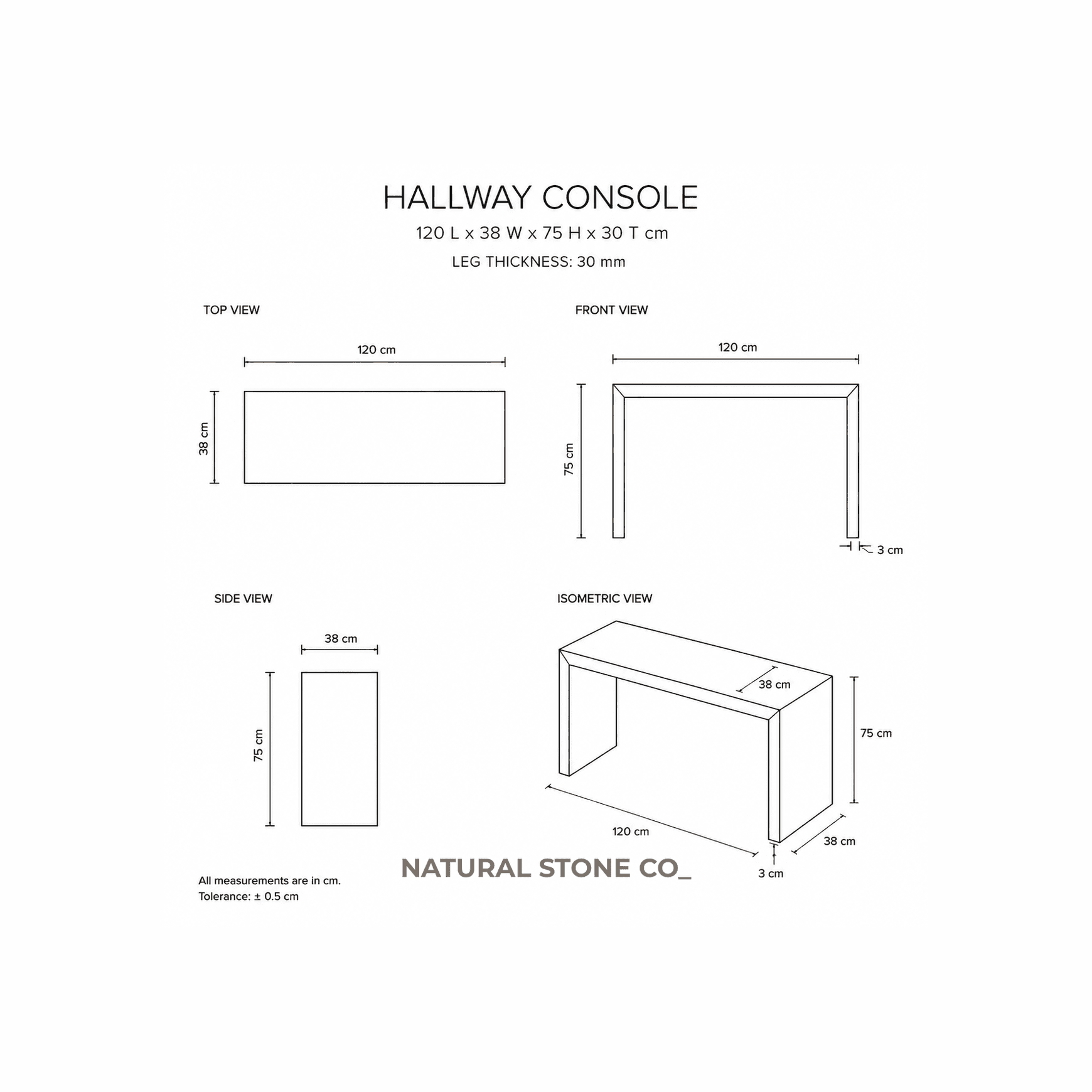 Waterfall Hallway Console - Silver Travertine