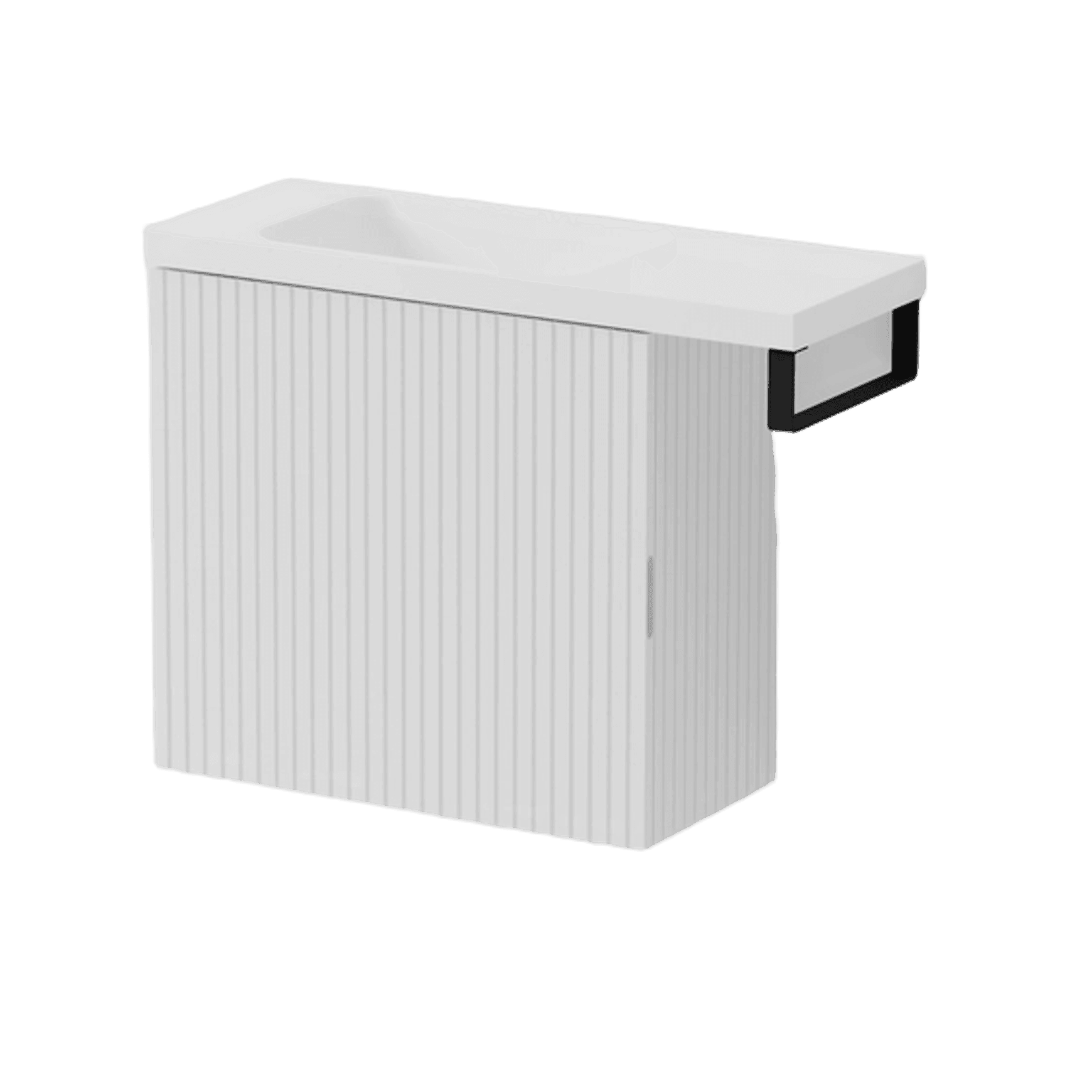Aria 550 WC Vanity with Offset 700 Basin & Towel Rail