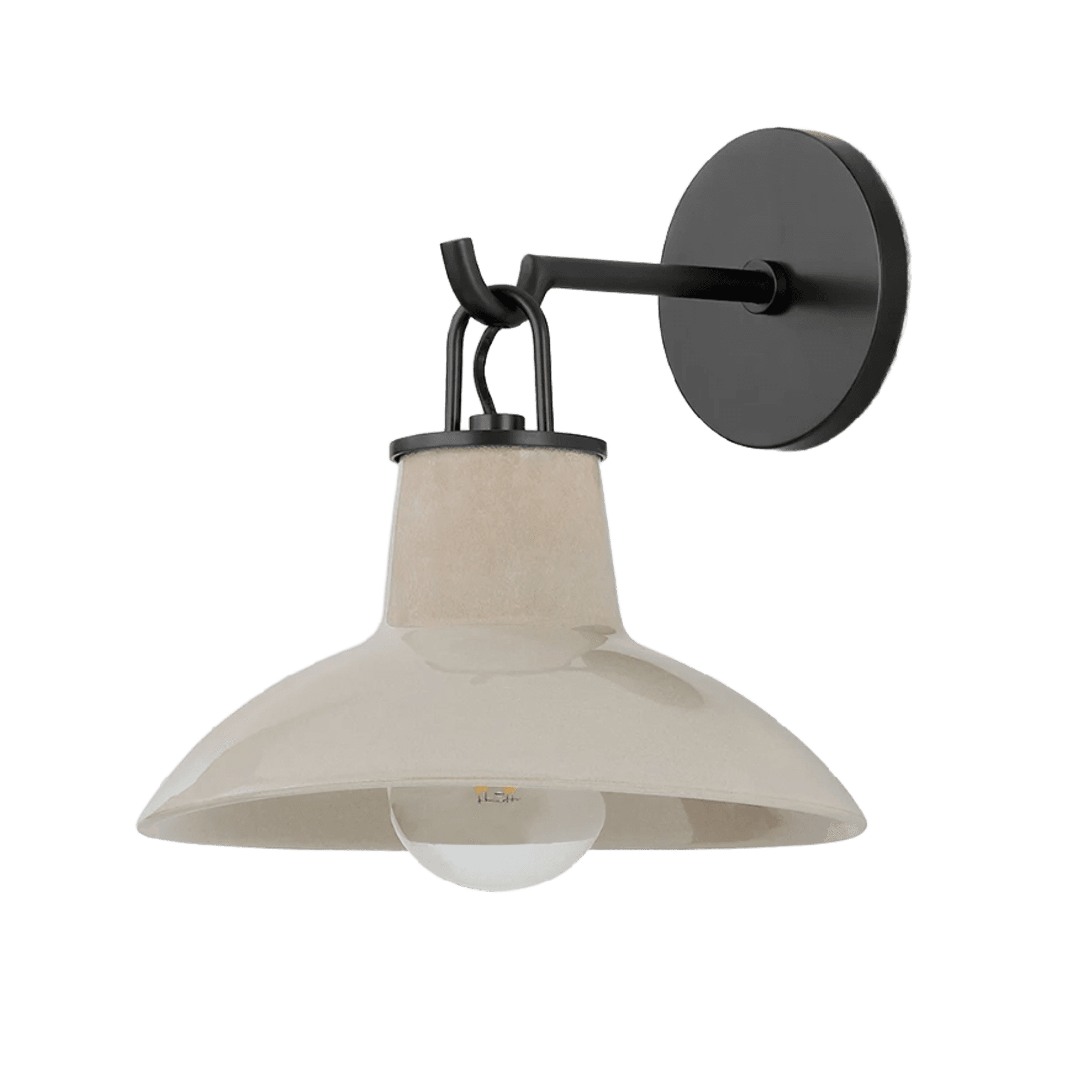 Potter 1 Light Wall Light Distressed Bronze & Ceramic Ivory Crackle