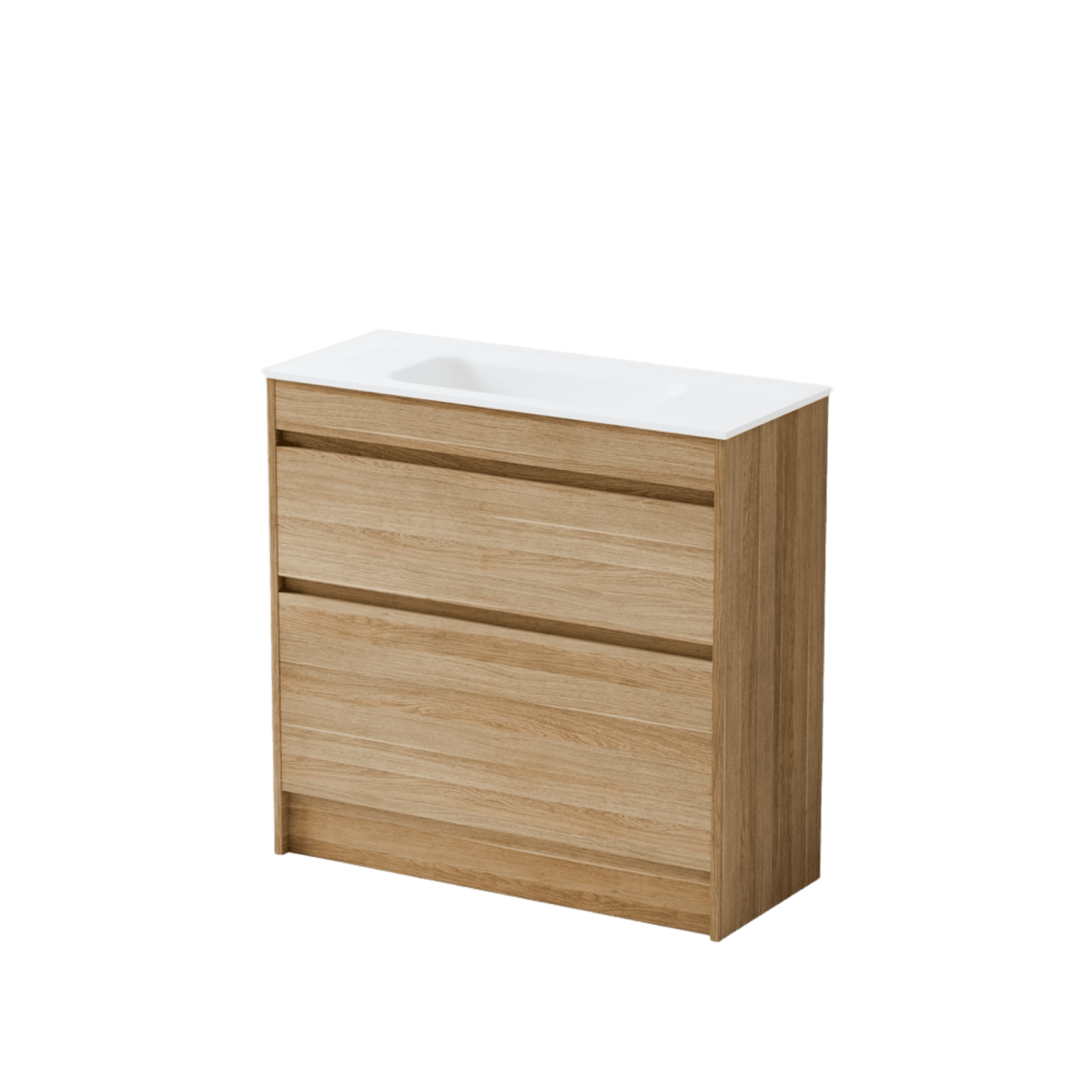 Luxe 900 Slim Floorstanding Vanity | 2 Drawer