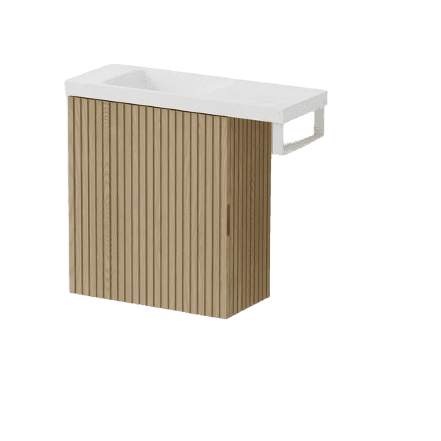 Aria 450 WC Vanity with Offset 600 Basin & Towel Rail