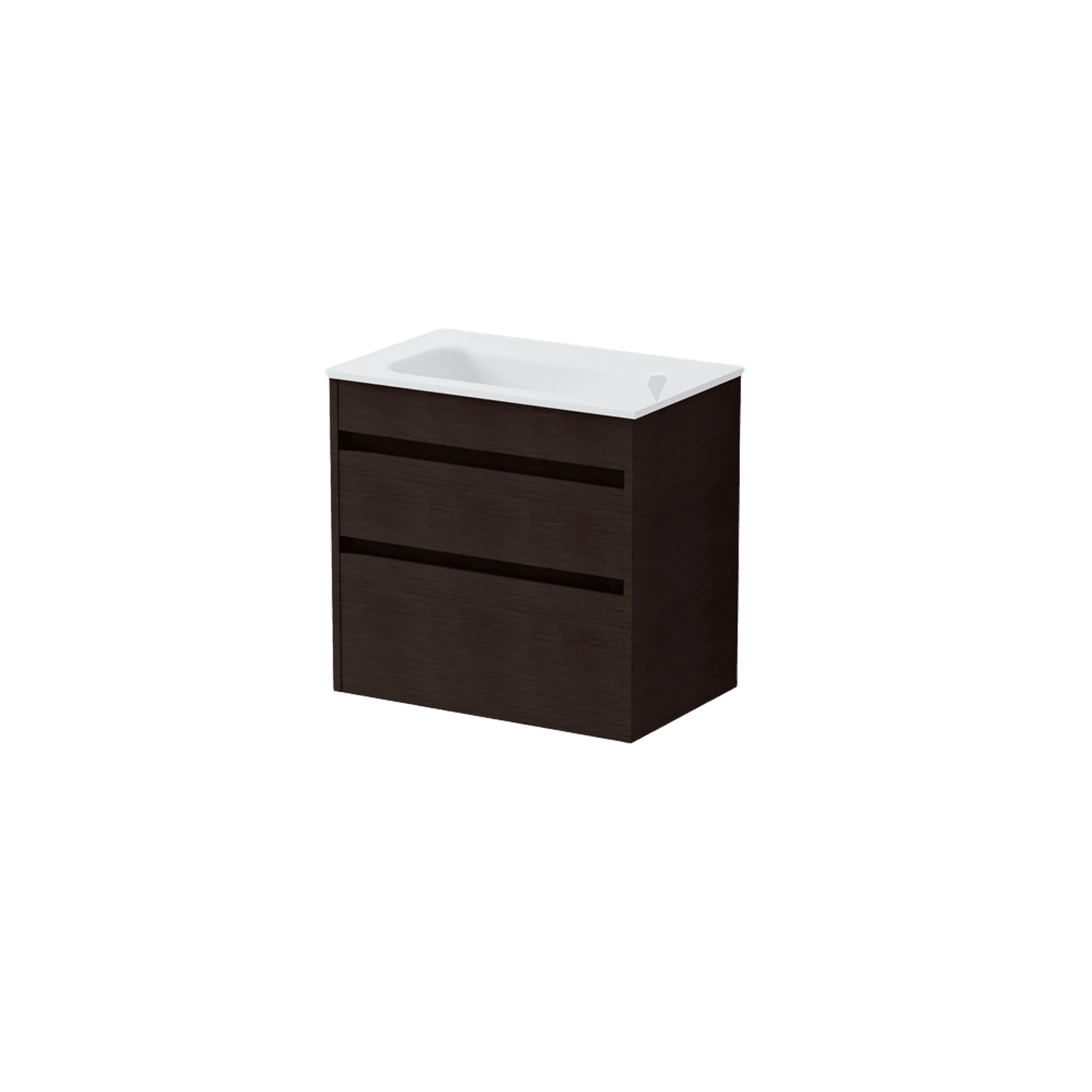 Luxe 600 Slim Wall Hung Vanity |  2 Drawer