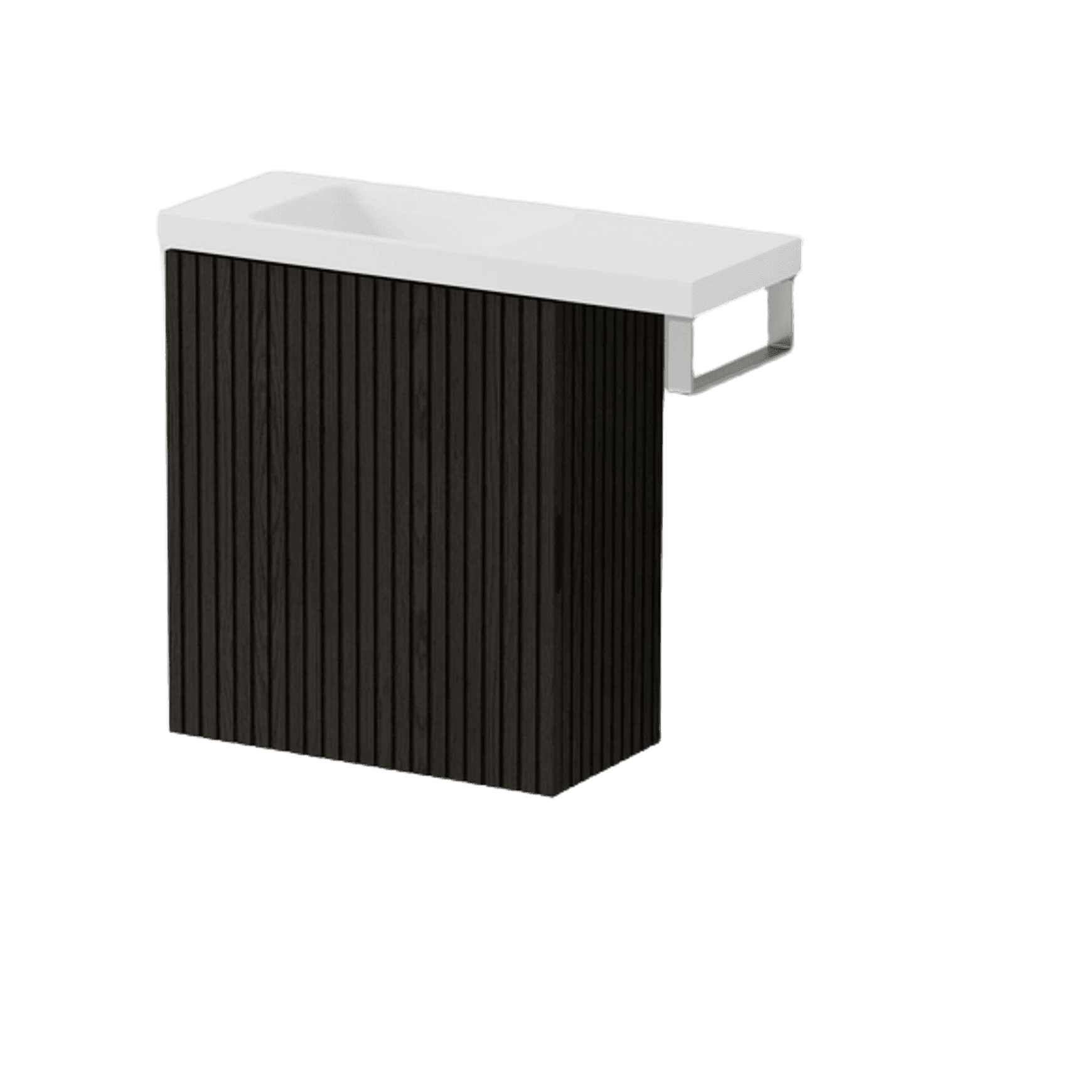 Aria 450 WC Vanity with Offset 600 Basin & Towel Rail