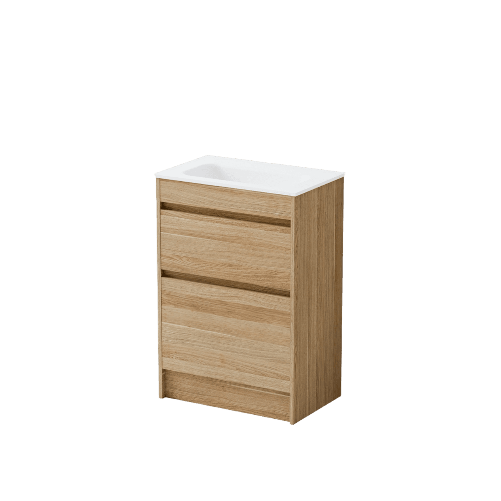 Luxe 600 Slim Floorstanding Vanity | 2 Drawer