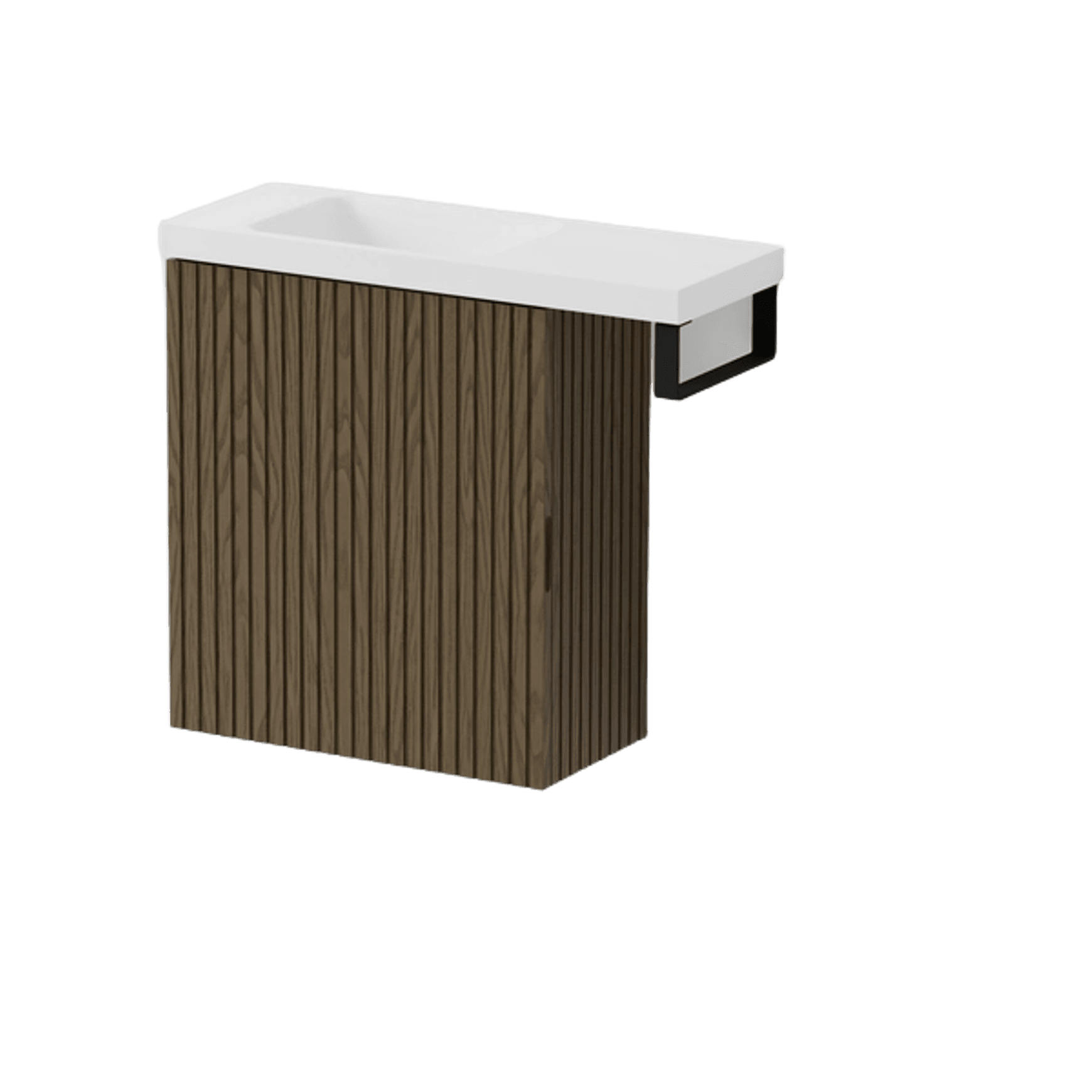 Aria 450 WC Vanity with Offset 600 Basin & Towel Rail