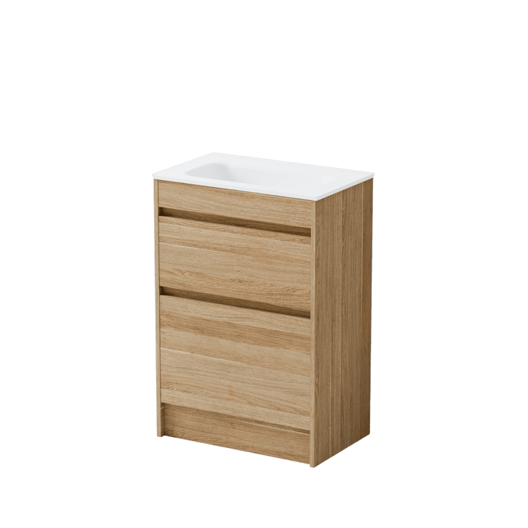 Luxe 600 Slim Floorstanding Vanity | 2 Drawer